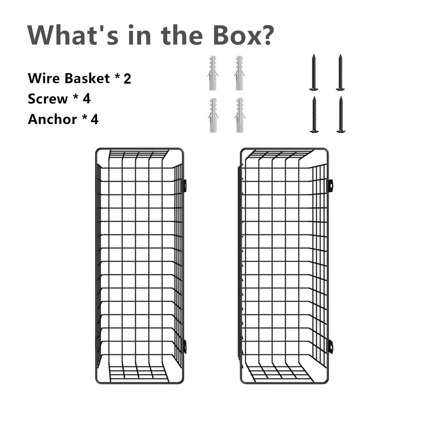 Marafansie [Extra Large] Wire Basket 2-Pack Hanging Wall Organizer Cabinet Storage Basket Wall Mounted Shelves Rustic Farmhouse