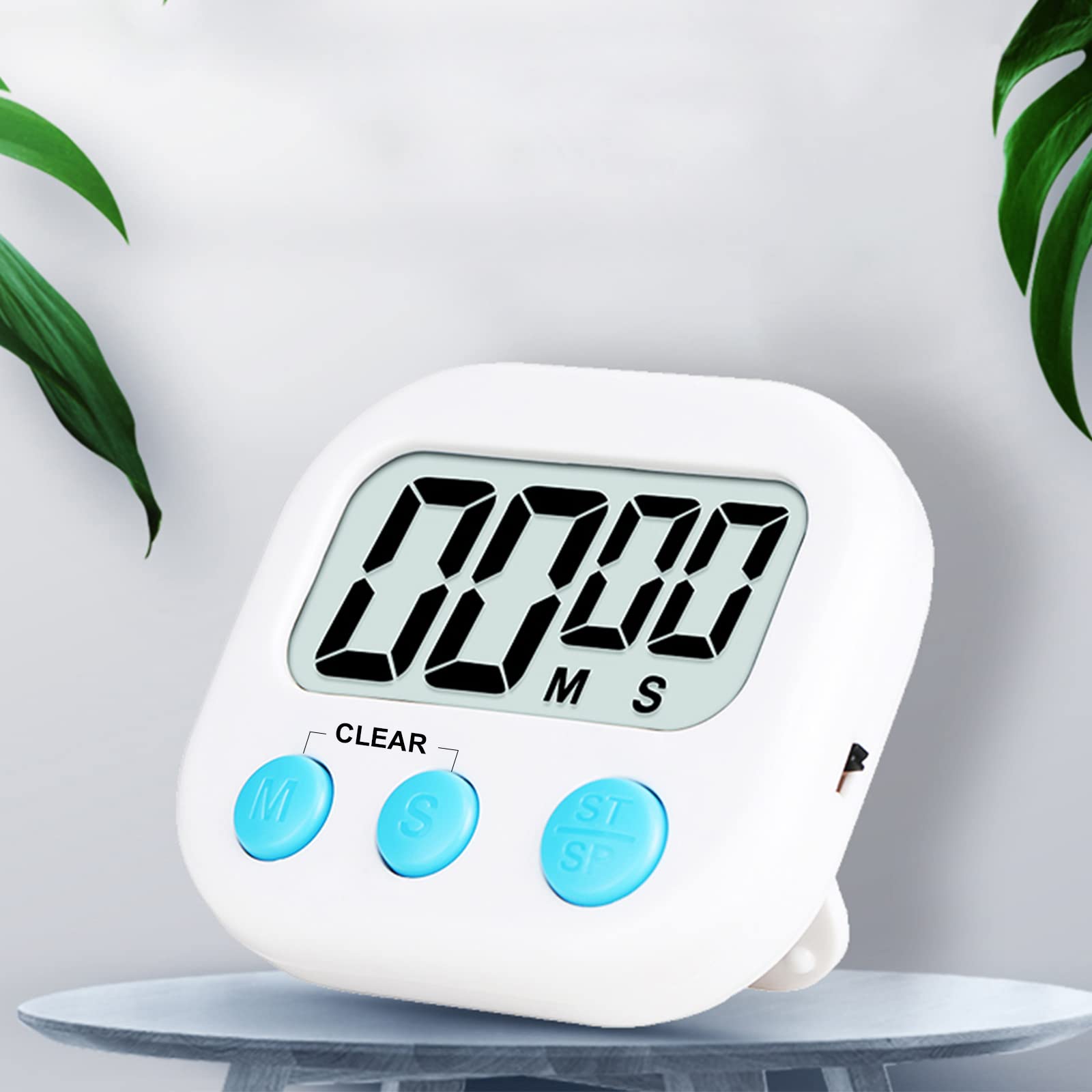 Wolpin Digital Kitchen Timer & Stopwatch, Countdown Large Digits, Loud Alarm, Magnetic Stand Round, For Cooking | Baking | Kids