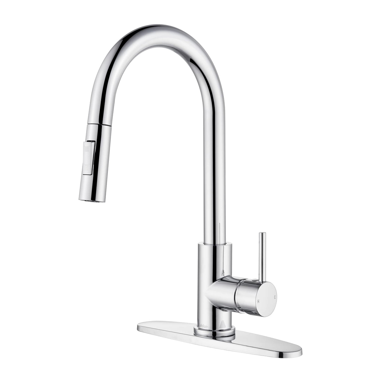 Tohlar Chrome Kitchen Faucets With Pull Down Sprayer, Single Handle Kitchen Sink Faucet Modern Staninless Steel Kitchen Faucet W