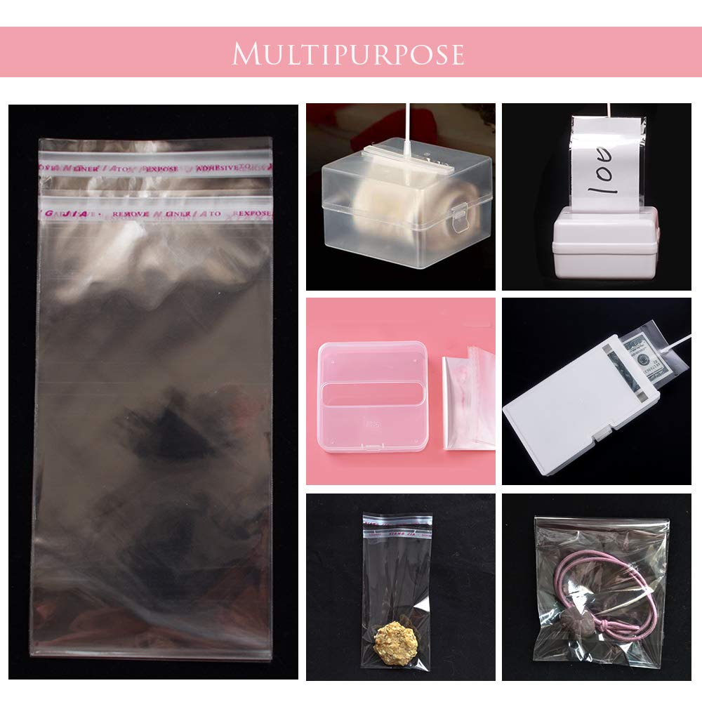 100 Pcs Cake Money Box Transparent Bags, Money Pull Out Plastic Bags, Clear Self Sealing Cellophane Bags, Self Adhesive Resealab