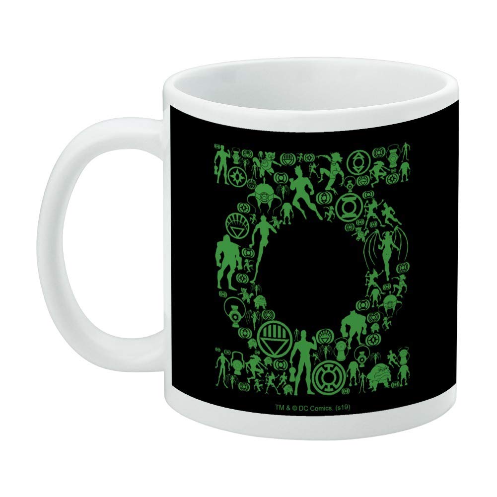 Green Lantern Green Lantern Icons Logo Ceramic Coffee Mug, Novelty Gift Mugs For Coffee, Tea And Hot Drinks, 11Oz, White
