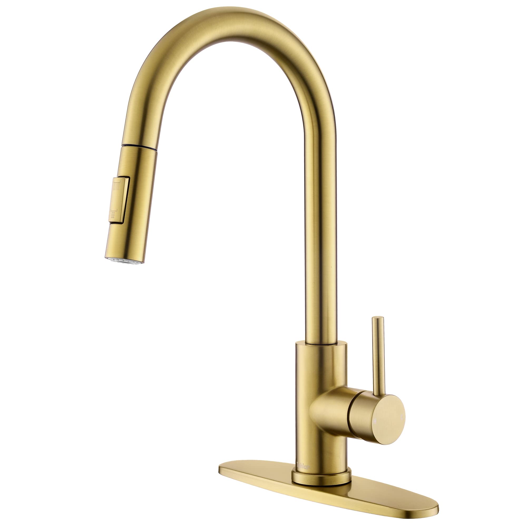 Tohlar Gold Kitchen Faucets With Pull-Down Sprayer, Modern Kitchen Sink Faucet Stainless Steel Single Handle Kitchen Faucet With