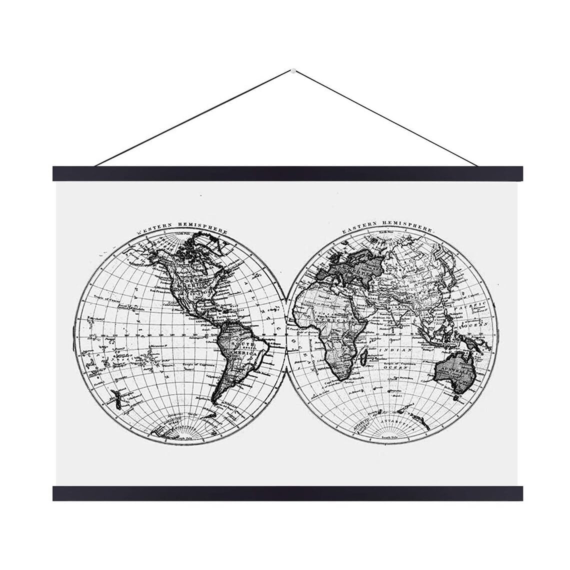 Landmass 30    Wide Black Magnetic Poster Hanger Frame - 30x20 30x24 30x30 30x40 - Teak Wood Frame for Posters, Prints, Photos, 