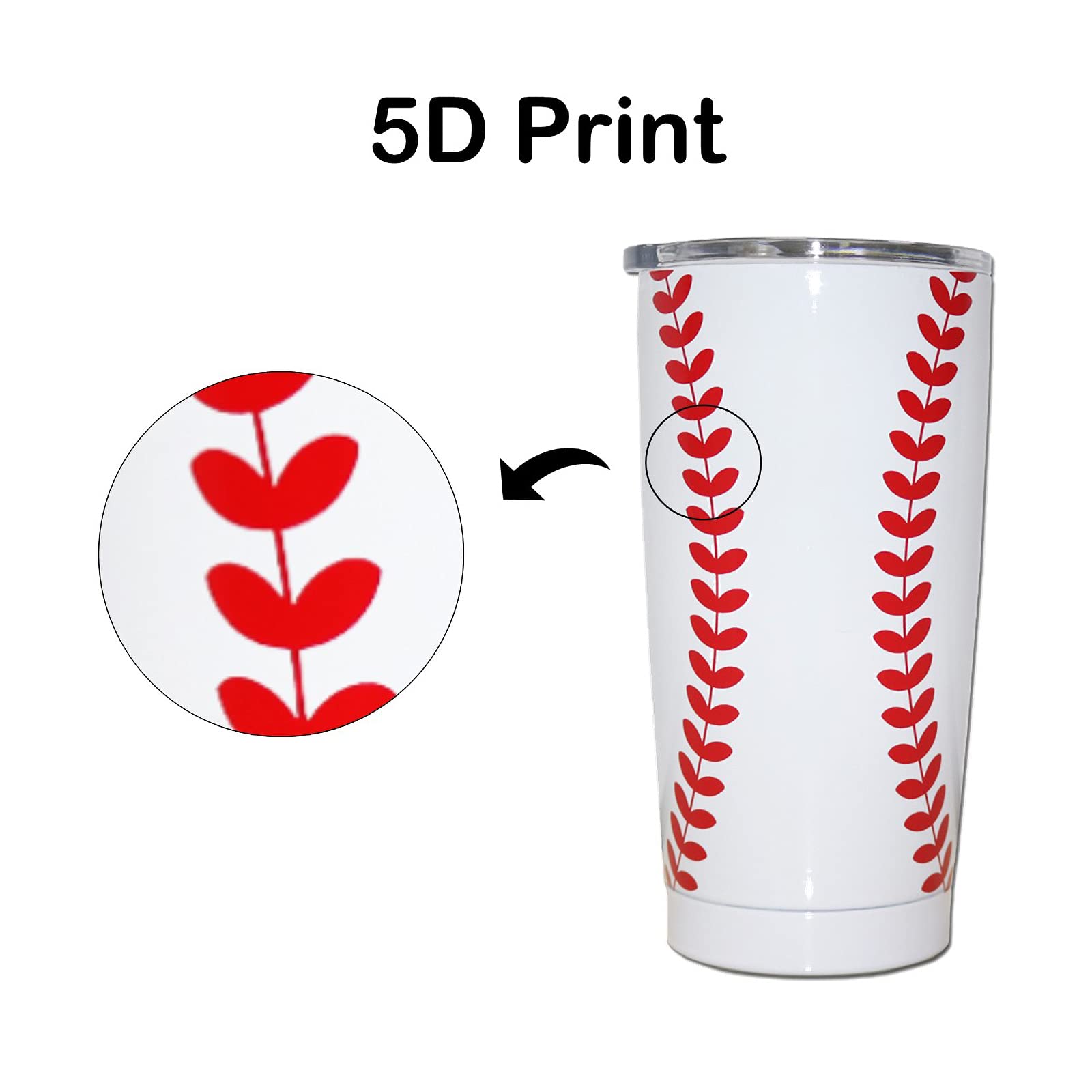 Jiu Hong Chao Baseball Tumbler Cup 20Oz Sports Travel Coffee Mug With Lid Insulated Water Cup Stainless Steel Tumblers Baseball
