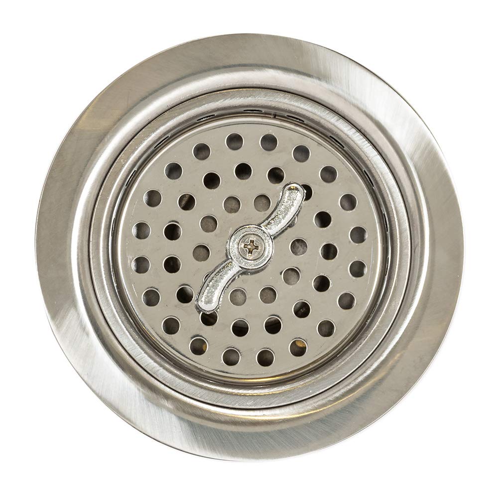 Ez-Flo Kitchen Sink Strainer With Brass Slip-Joint Nut, Spin And Seal, 3-1/2 Inch To 4 Inch Opening, Stainless Steel, 30011
