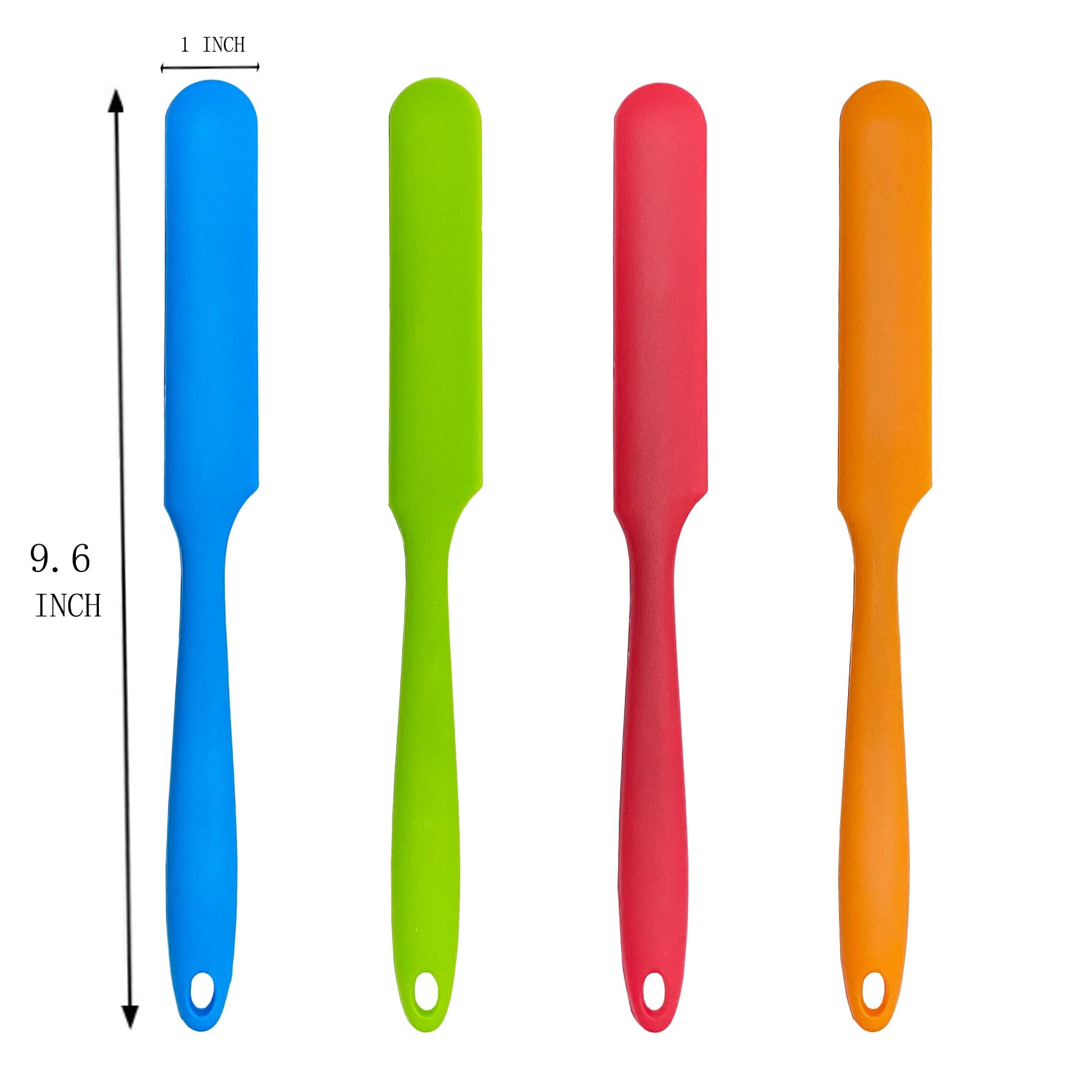 Zyoung 4 Pcs Silicone Spatula Set Heat Resistant Cake Cream Butter Spatulas Mixing Batter Scraper Non-Stick Flexible Baking Cook