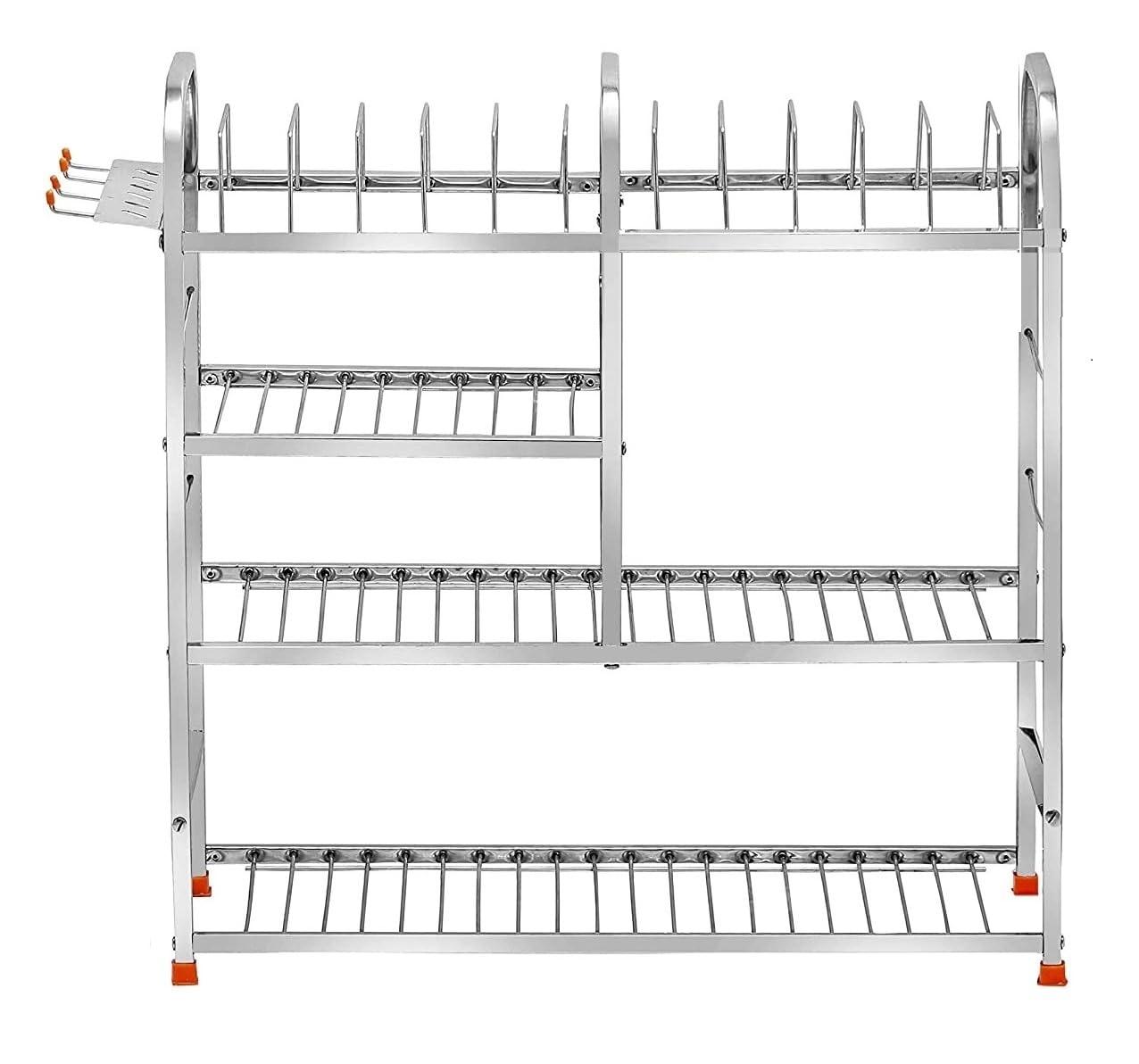 Daaduji Wall Mount Kitchen Utensils Rack | Dish Rack With Plate & Cutlery Stand | Kitchen Storage Rack | Kitchen Organizer (24X2