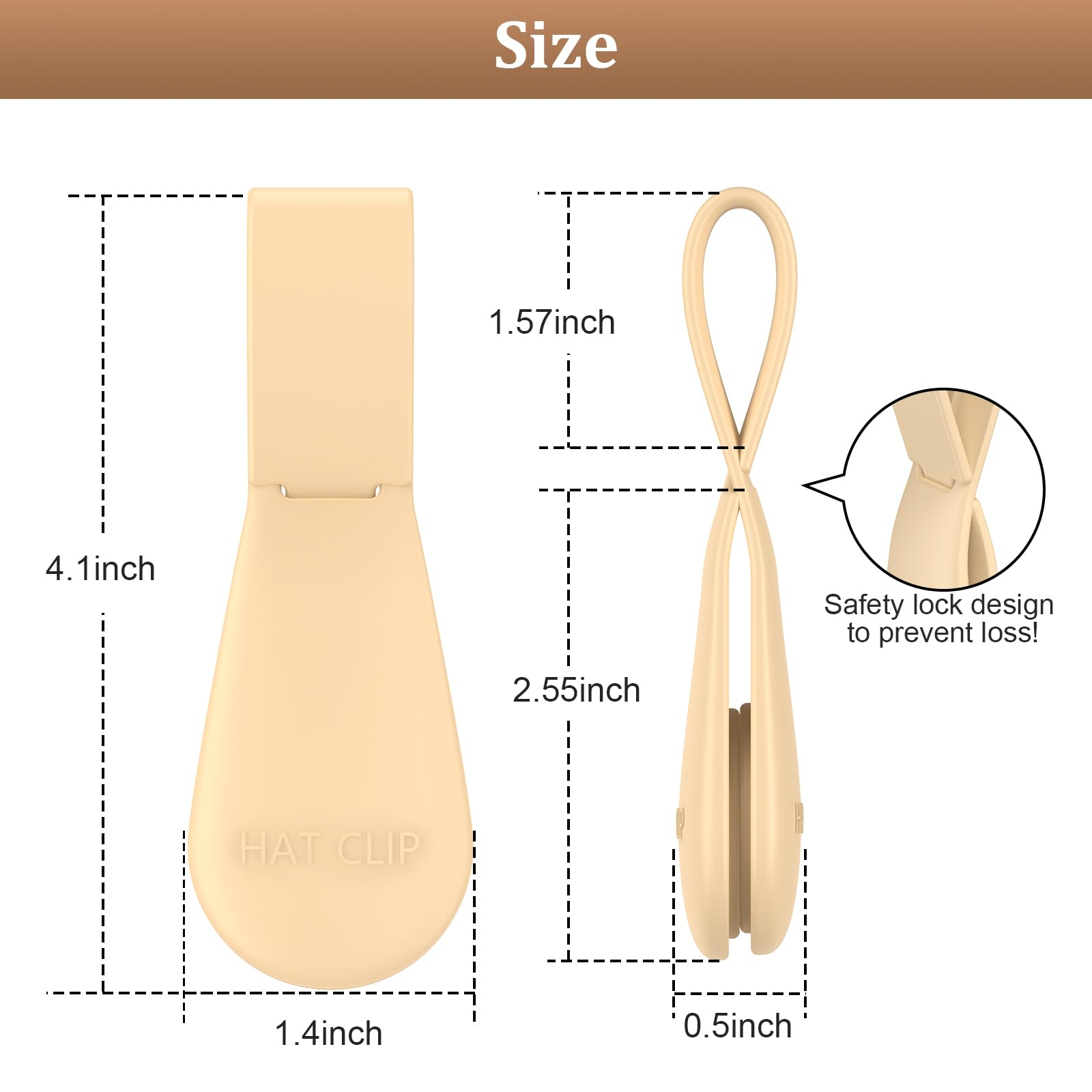 Fikoksol Magnetic Hat Clip For Travel On Bag, 1Pcs Light Khaki Silicone Hat Clip Magnet Hat Holder Hat Hook For Bag Tote Luggage