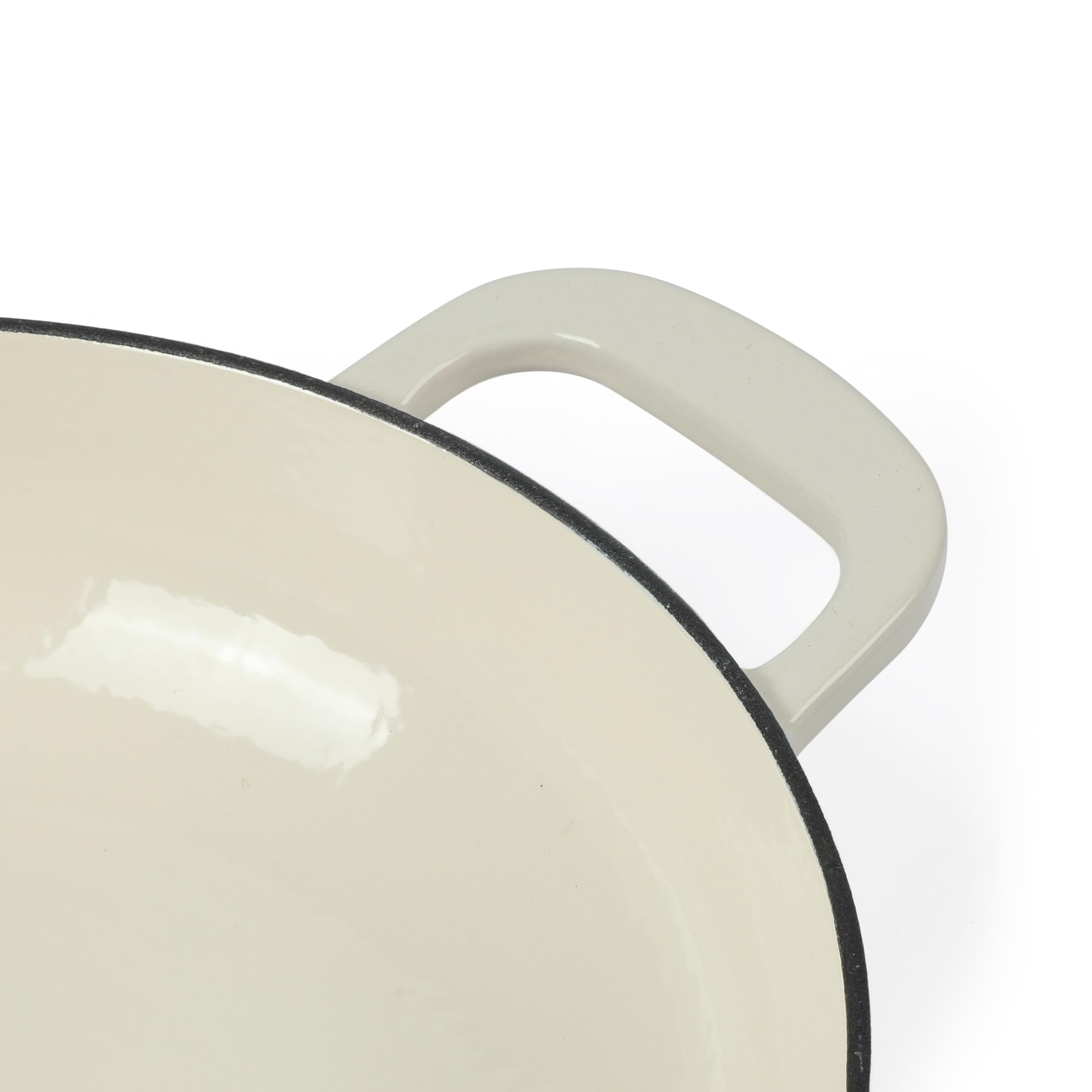 Martha Stewart 3.5-Quart Enameled Cast Iron Dutch Oven Braiser - Linen W/Gold Knob
