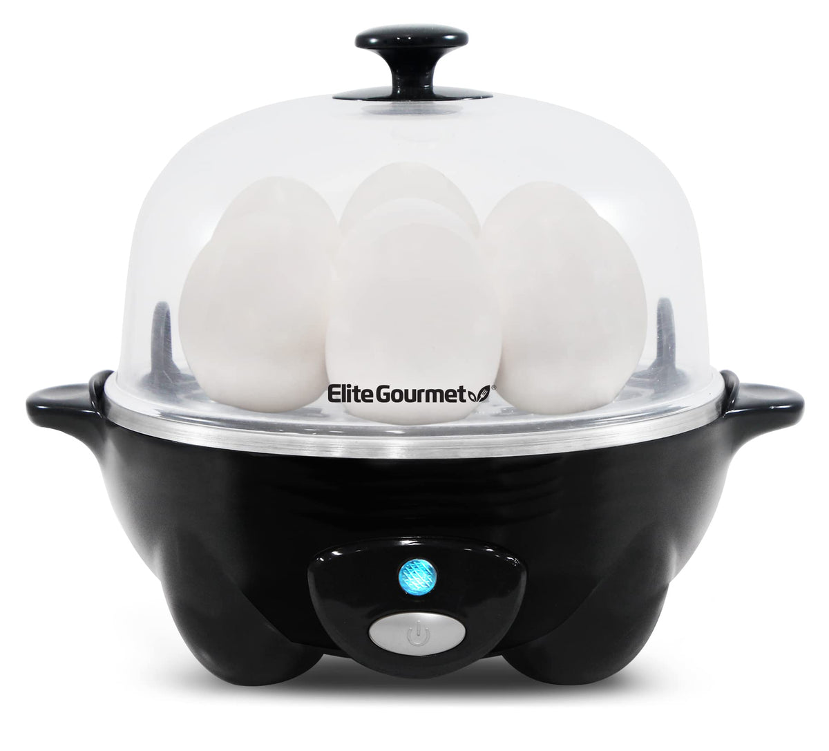 Elite Gourmet Egc-007B# Rapid Egg Cooker, 7 Easy-To-Peel, Hard, Medium, Soft Boiled Eggs, Poacher, Omelet Maker, Auto Shut-Off,