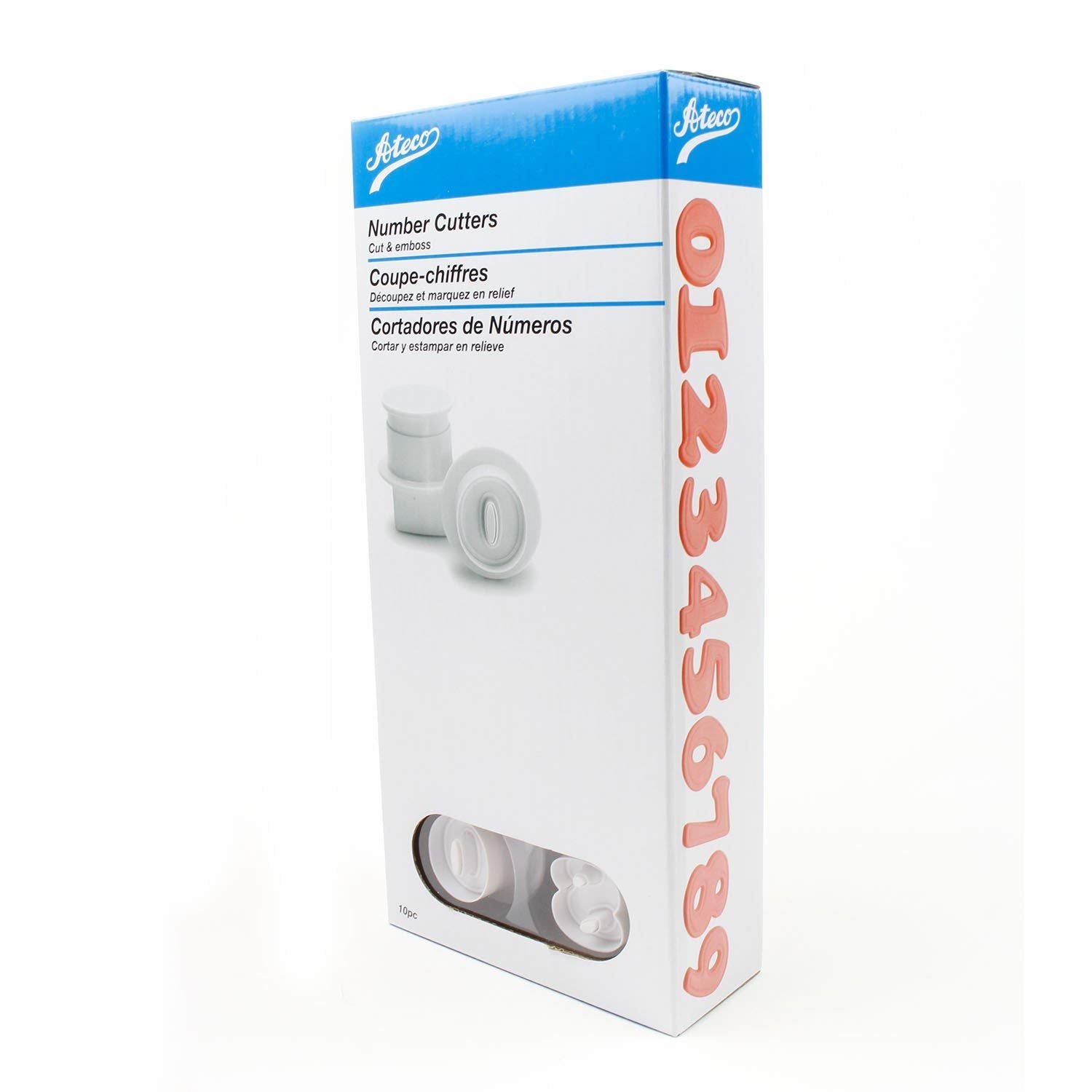 Ateco Fondant And Dough Plunger Cutter And Embosser, 10-Piece Set