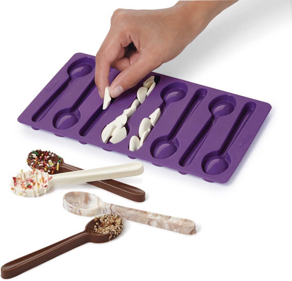 Wilton Spoon-Shaped Silicone Candy Mold, Purple, Model 2115-0229, Ideal for Baking and Candy Making