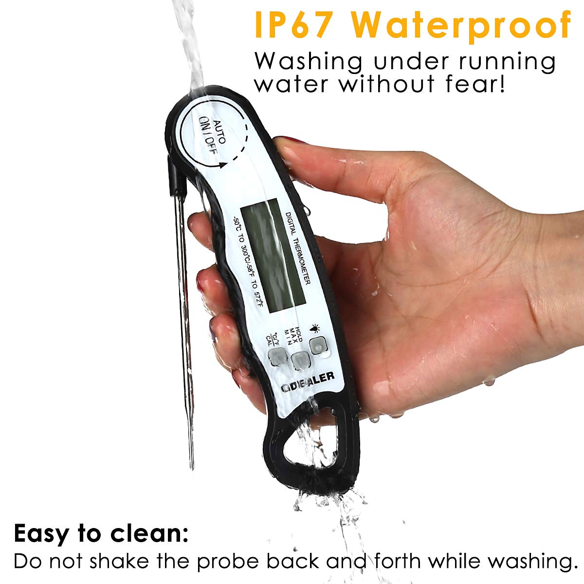 Gdealer Meat Thermometer Digital Instant Read Thermometer Ultra-Fast Cooking Food Thermometer With 4.6    Folding Probe Calibrat