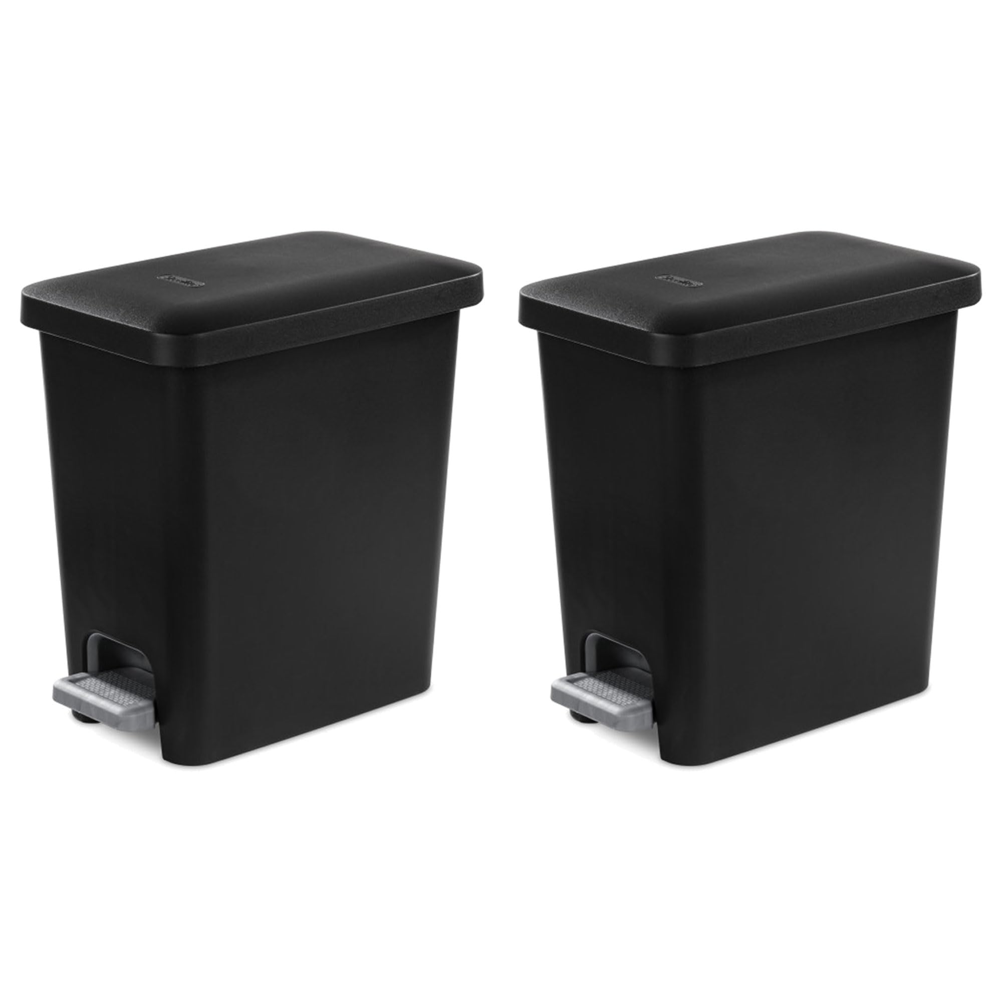 Sterilite 2.7 Gallon Rectangular Stepon Wastebasket With Lid, Small Plastic Trash Can For The Bathroom, Bedroom Or Home Office,