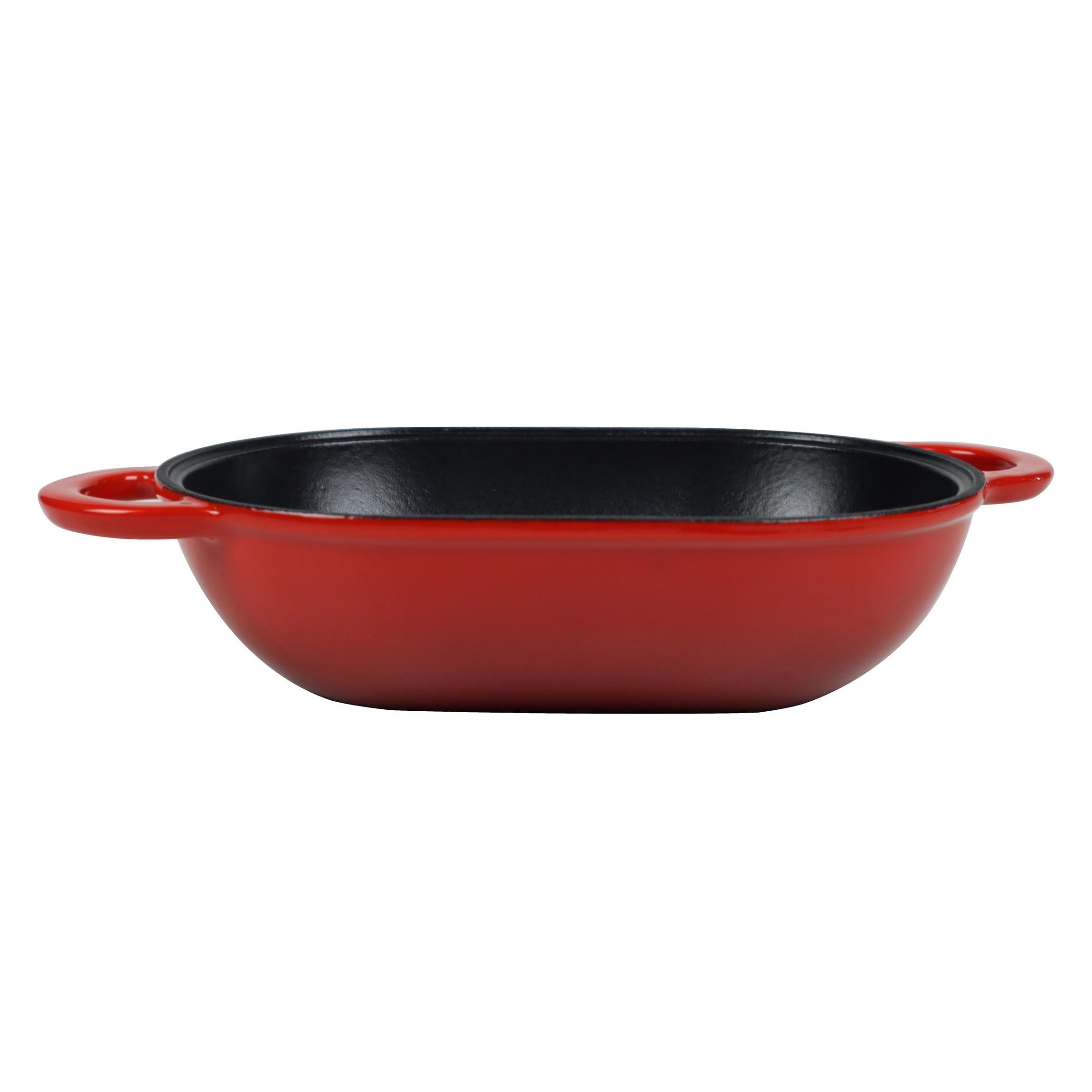 Crucible Cookware Enameled Cast Iron Bread Pan - Red, 9.65"x6.3", Model ECIBPLH, Dutch Oven with Lid & Loop Handles for Baking