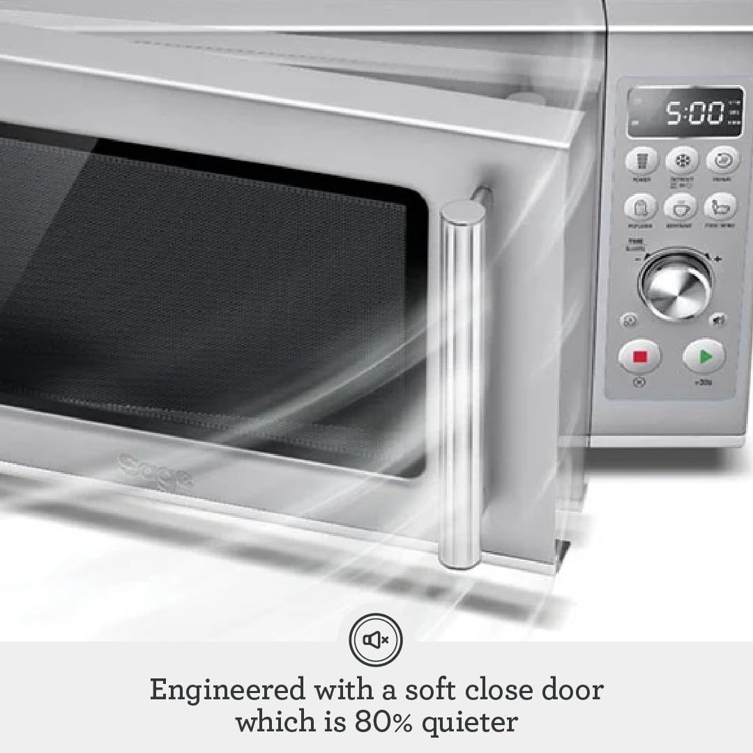Breville Compact Wave Soft Close Microwave Bmo650Sil, Silver