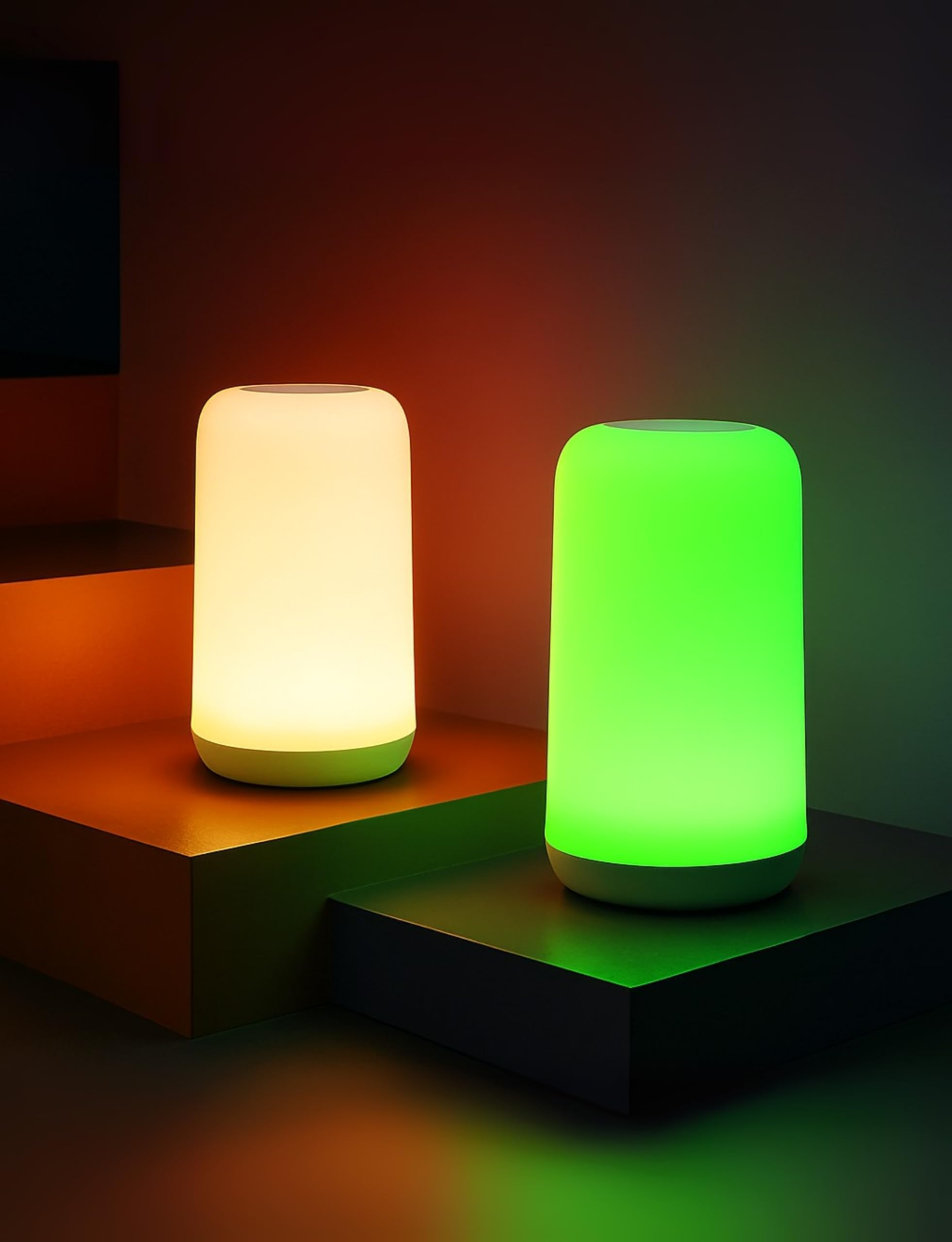 Apex Light Rgbcw Smart Table Lamp, Touch Control Bedside Lamp With Rgb Color Changing & Warm/Cool White, Dimmable Nightstand Lam