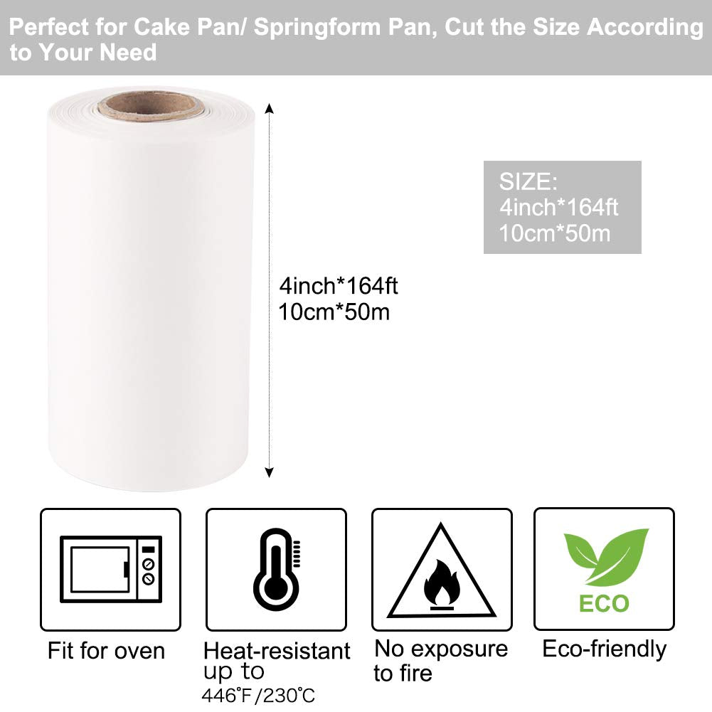 Cake Pan Liner, Nonstick Cake Pan Side Liner/Baking Parchment Paper Liner Roll For Cake Pan, Springform Pan (4In X 164Ft)