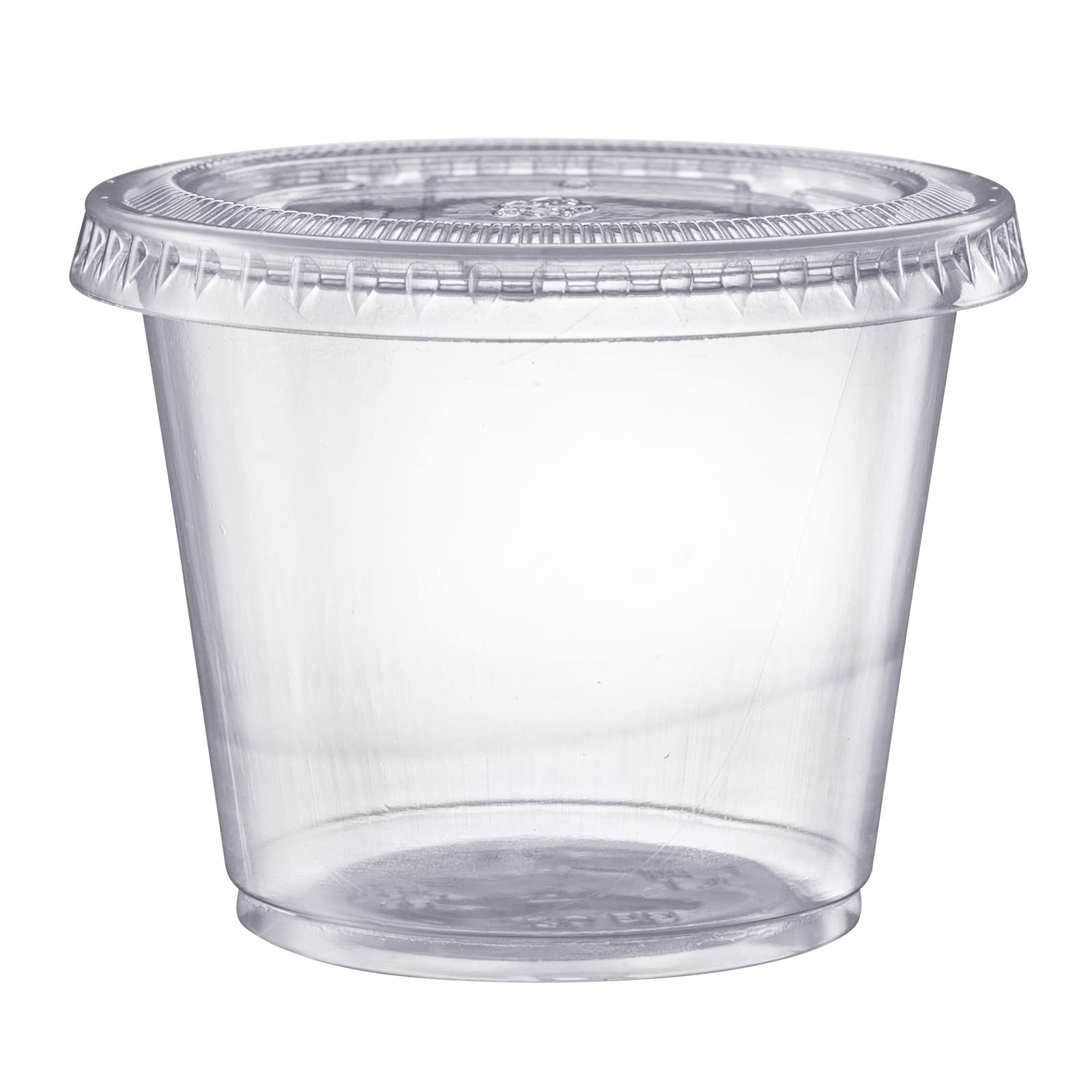Pantry Value [100 Sets - 5.5 Oz.] Cups With Lids, Small Plastic Condiment Containers For Sauce, Salad Dressings, Ramekins, & Por
