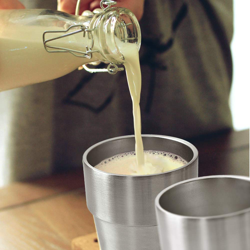 Newk Stainless Steel Cups, 10 Oz Metal Cups, Double Wall Drinking Tumblers For Bbq/Home/Office/Party/Driving - Set Of 2 Packs