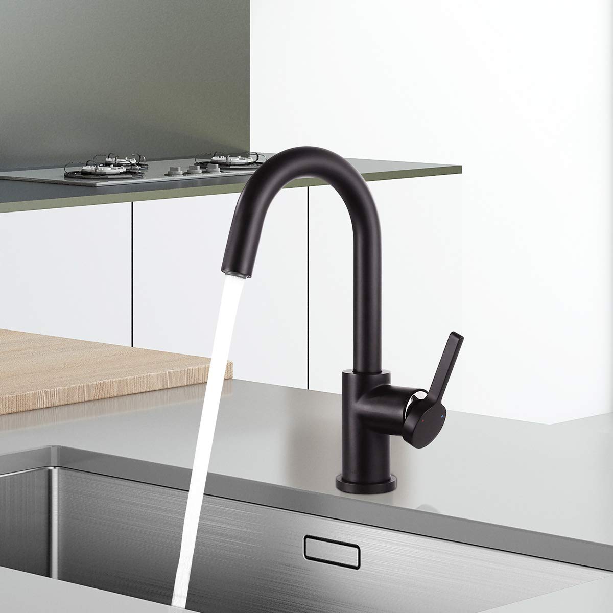 AguaStella AS1010MB Matte Black Bar Faucet or Prep Kitchen Sink Faucet with Single Handle