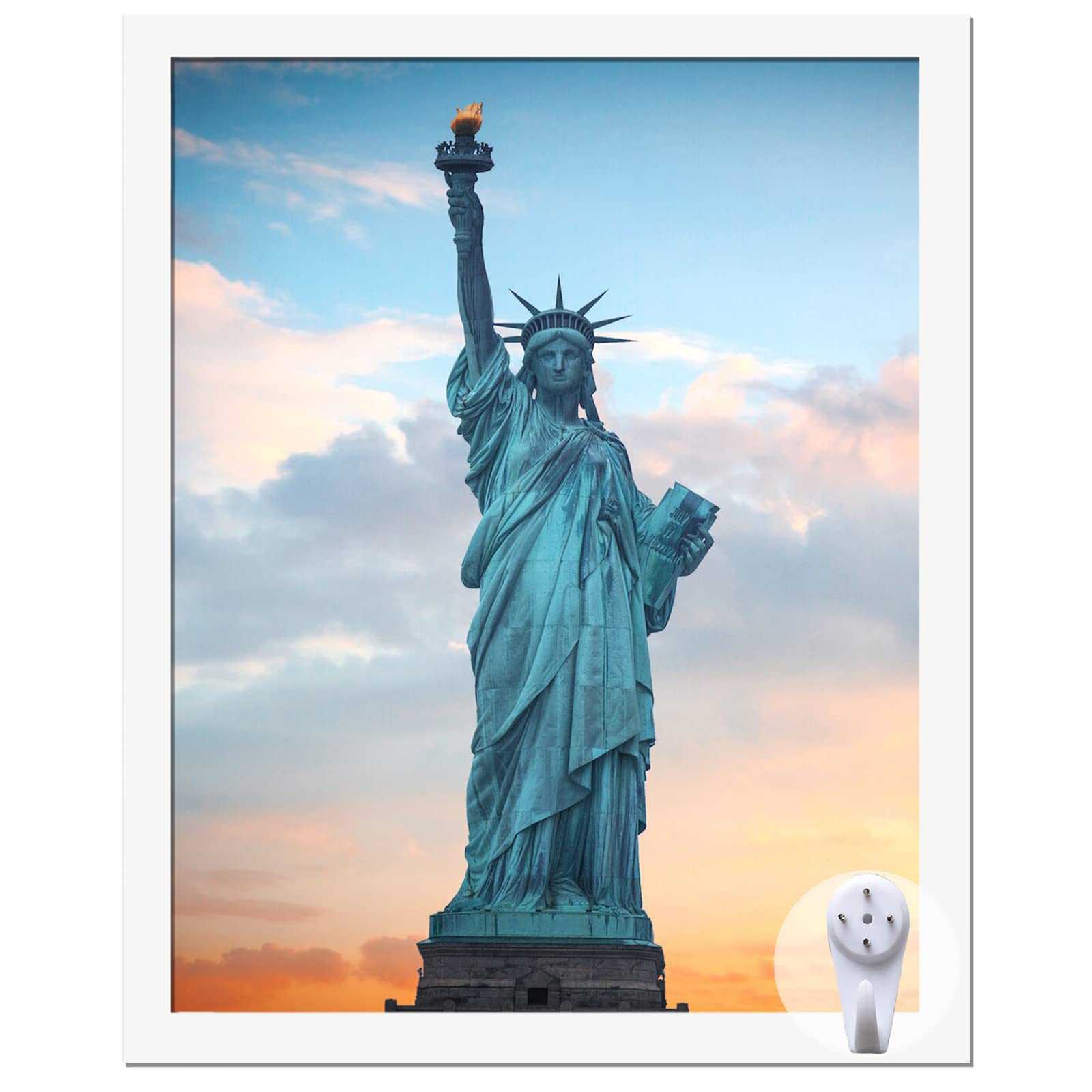 OMAIGAR 16x20 Picture Frame for 16by20 Poster Photo Canvas Certificate White High Transparent Photo Frame Wall Desktop Horizonta
