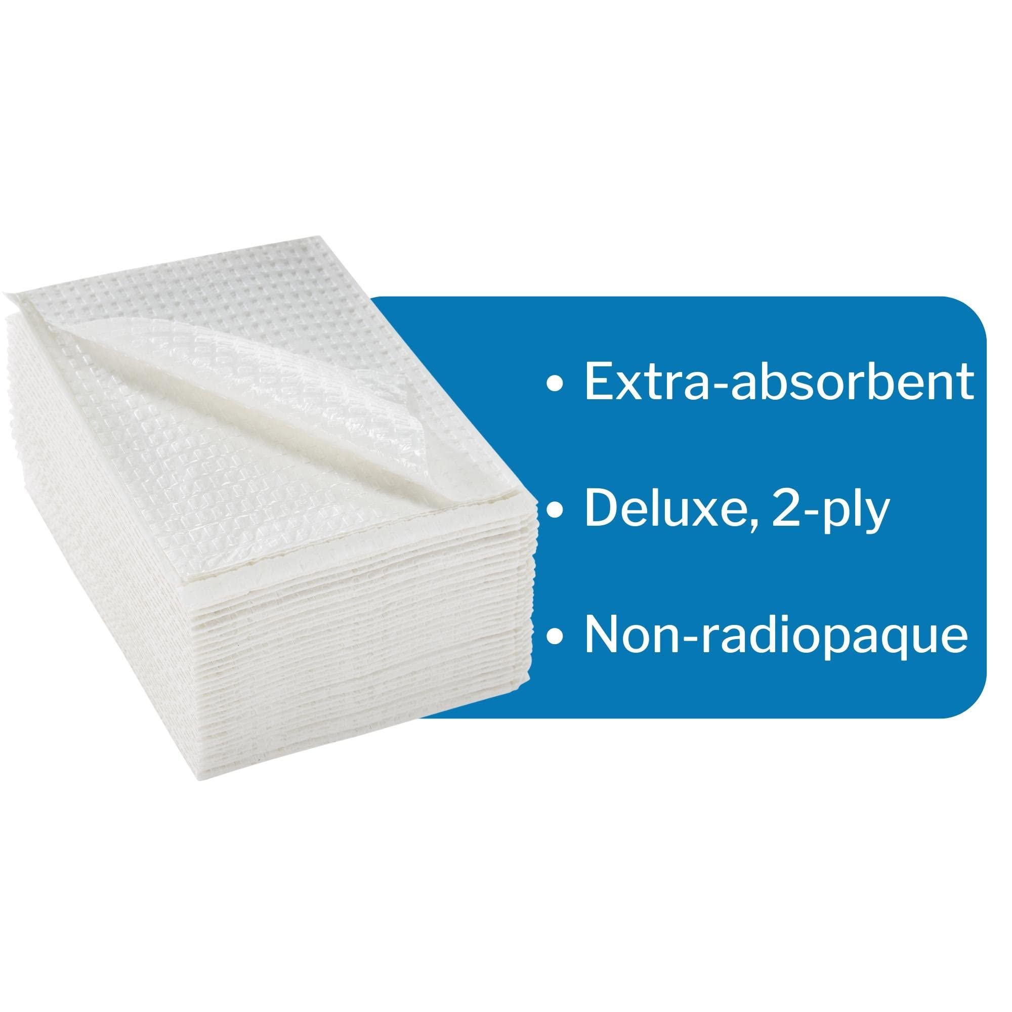 Mckesson Procedure Towels, Disposable - Waffle Embossed, Non-Radiopaque, Non-Sterile, Deluxe 2-Ply Tissue With Polyback - White,