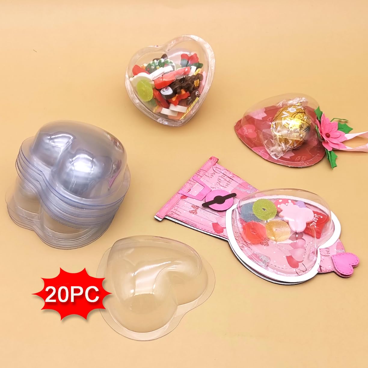 Alinacutle 20PC Half Ball Clear Plastic Candy Dome Candy Holder Transparent Plastic Covers for DIY Candy Gift Box, 2023101301