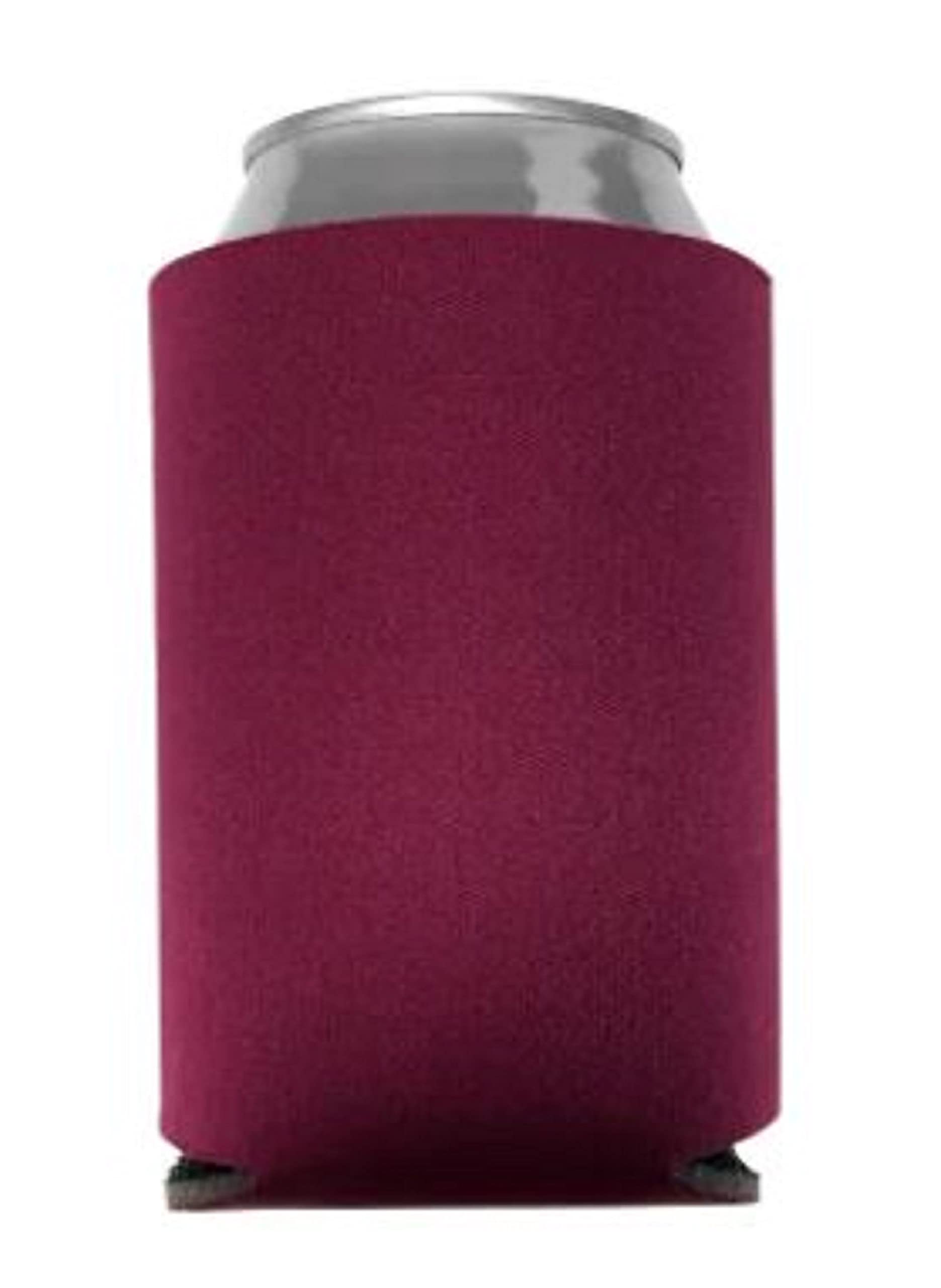 Can Cooler Sleeves Blank Poly Foam - Collapsible Diy Customizable For Parties Weddings Bulk (50, Burgundy)