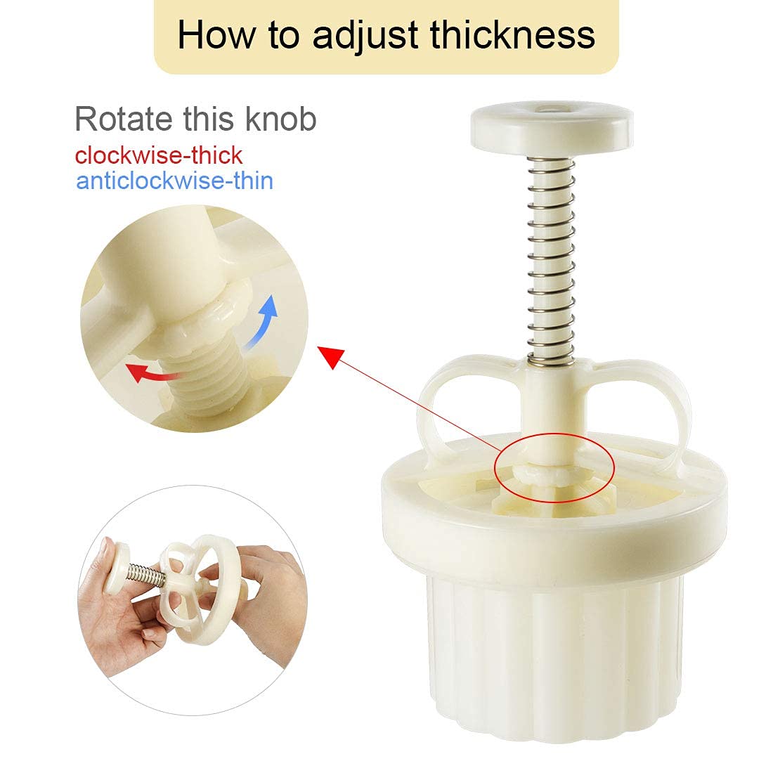 Dltsli Moon Cake Mold Set Cookie Stamp 5Pcs 100G Stamps, Thickness Adjustable Diy Cookie Press Decoration Cake Mold Hand Cutter