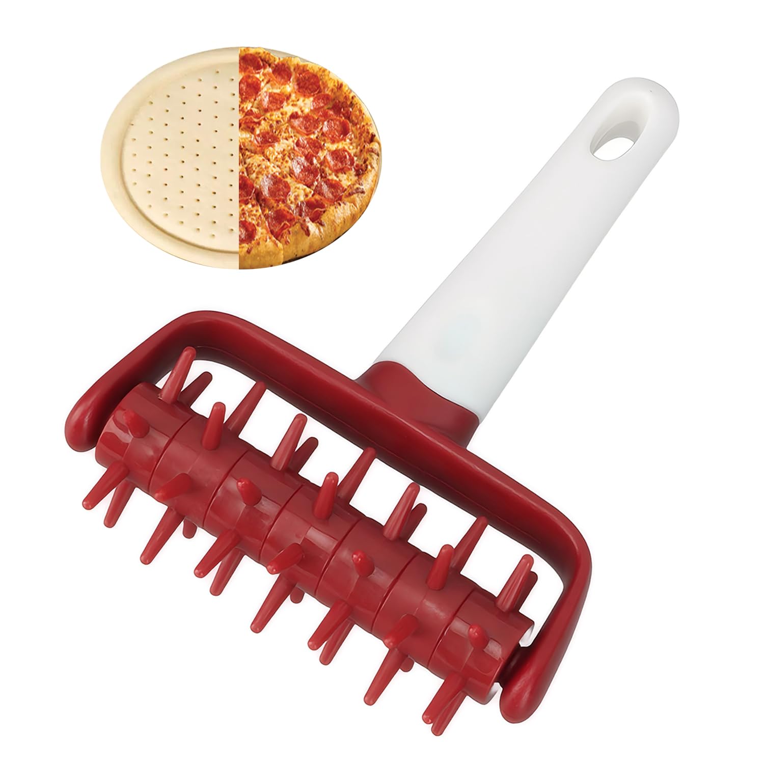 Tissting Pizza Dough Docker Roller Plastic Pizza Pin Puncher Dough Hole Maker Docking Tool Pizza Making Accessories for Cookie P