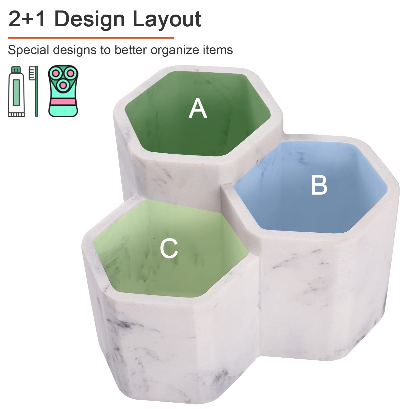 SZYRL Toothbrush Holder for Bathrooms Toothpaste Holder Stand Bathroom Organizer for Toothbrush Makeup Brushes Holder