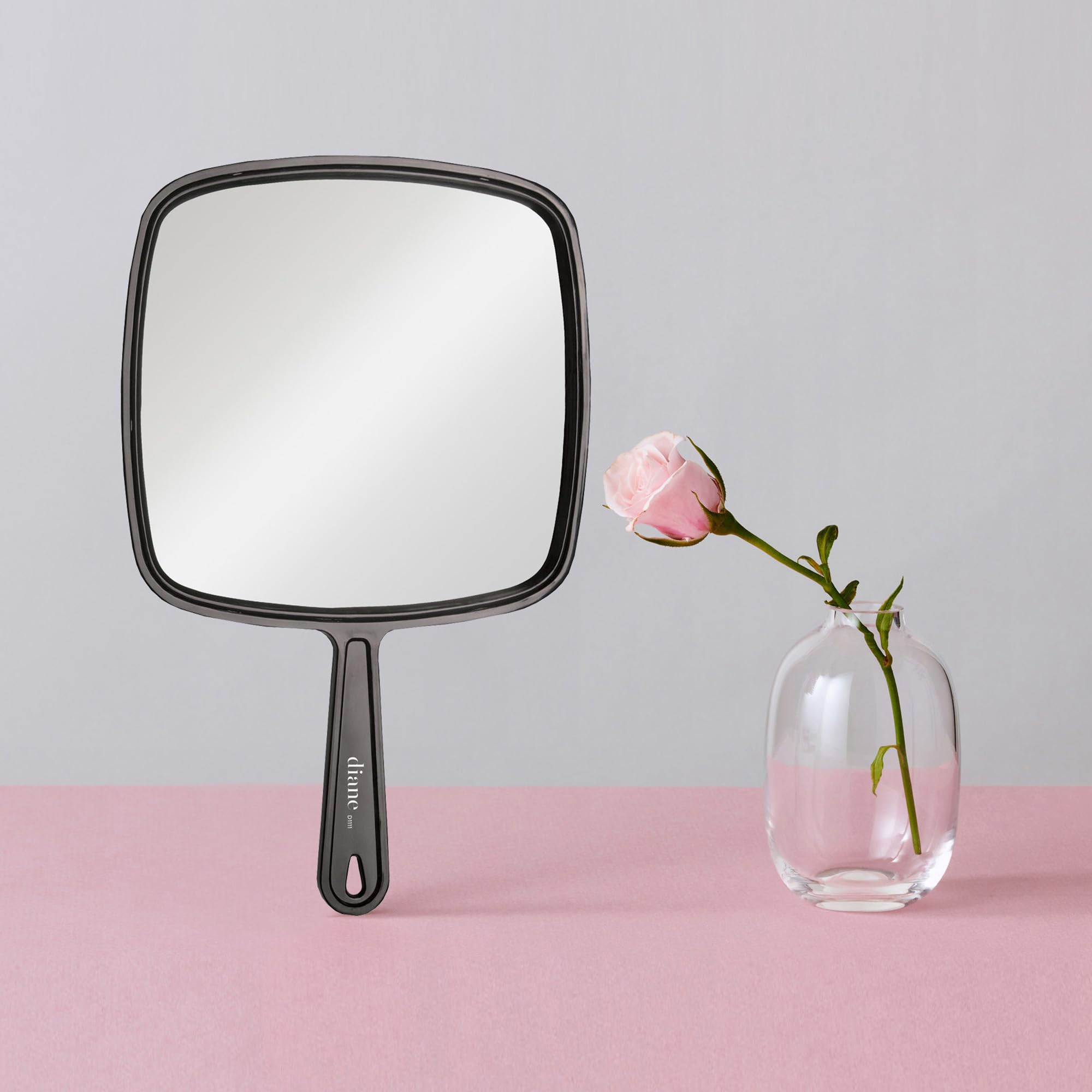 Diane Professional Quality Hand Held Mirror With Handle, Single Sided Vanity Makeup Mirror For Women, Men, Salon, Barber, Shavin