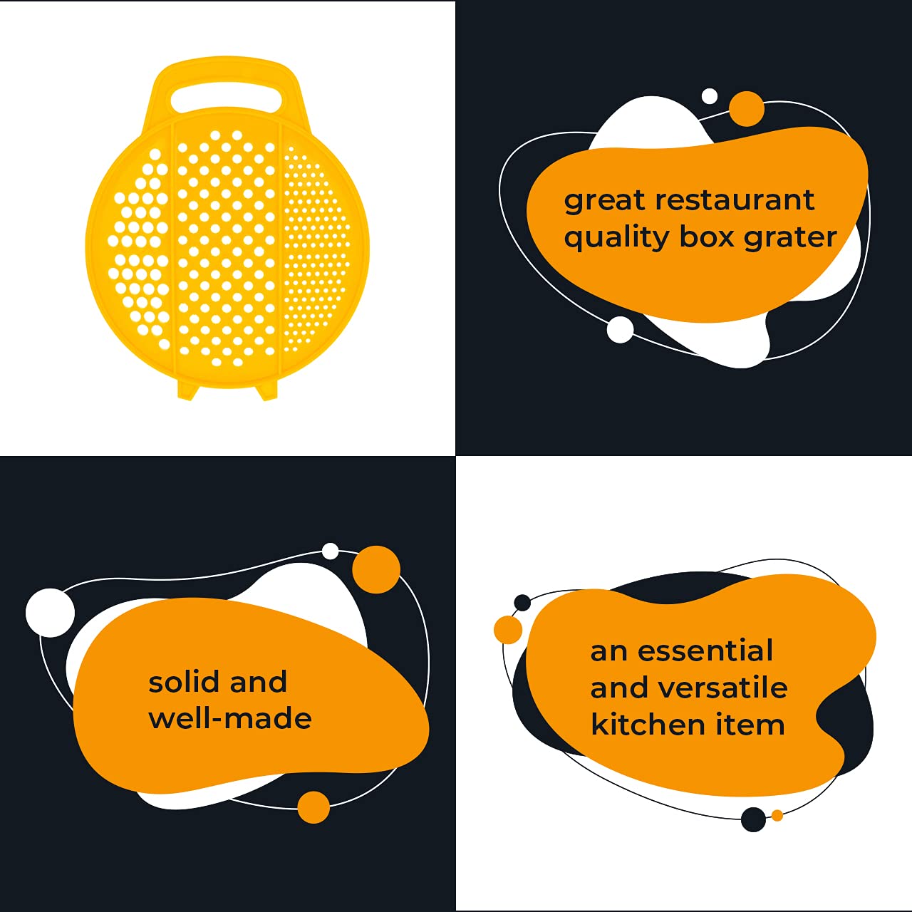 Flat Plastic Kitchen Grater - Pack Of 2 - Compact Vegetable Grater - Handheld Cheese Grater - Hand Rust Proof Beet Grater
