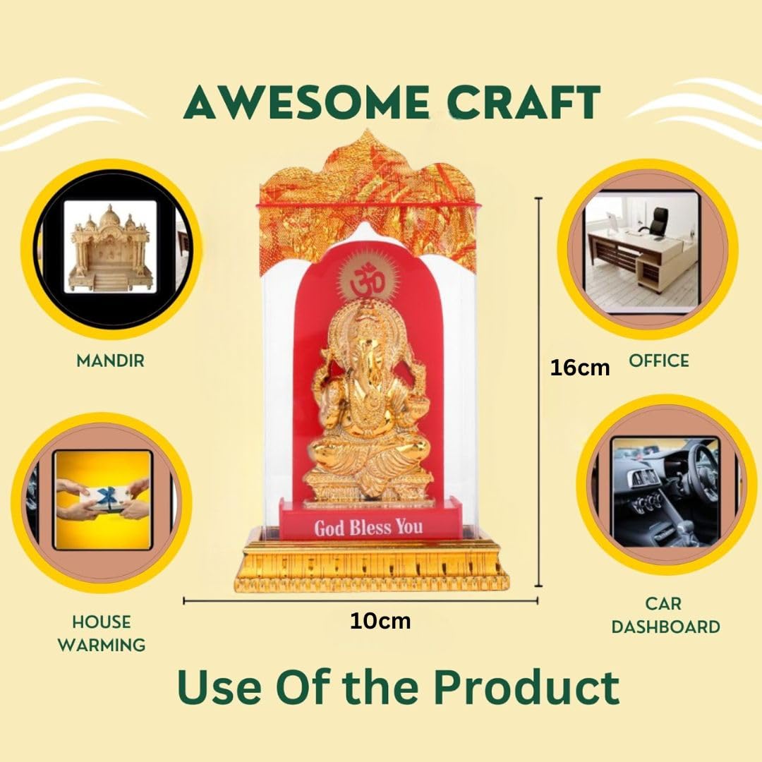 Awesome Craft Ganesha Idol Car Dashboard Idolganesha Murti Ganpati Idol For Home Decor Puja Lord Ganesh Statue Gift For Office D