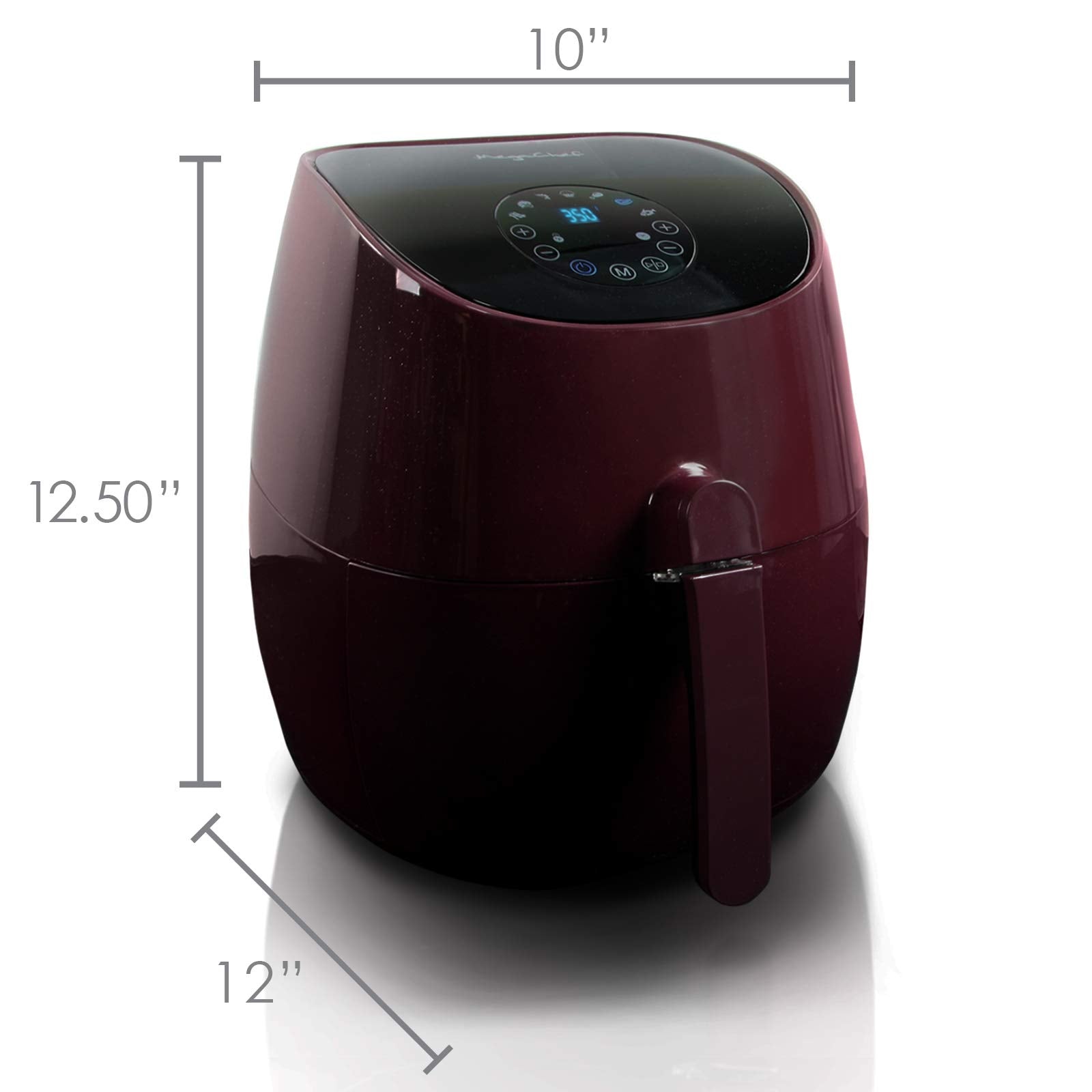 Megachef 3.5 Quart Airfryer And Multicooker With 7 Pre-Programmed Settings In Burgundy