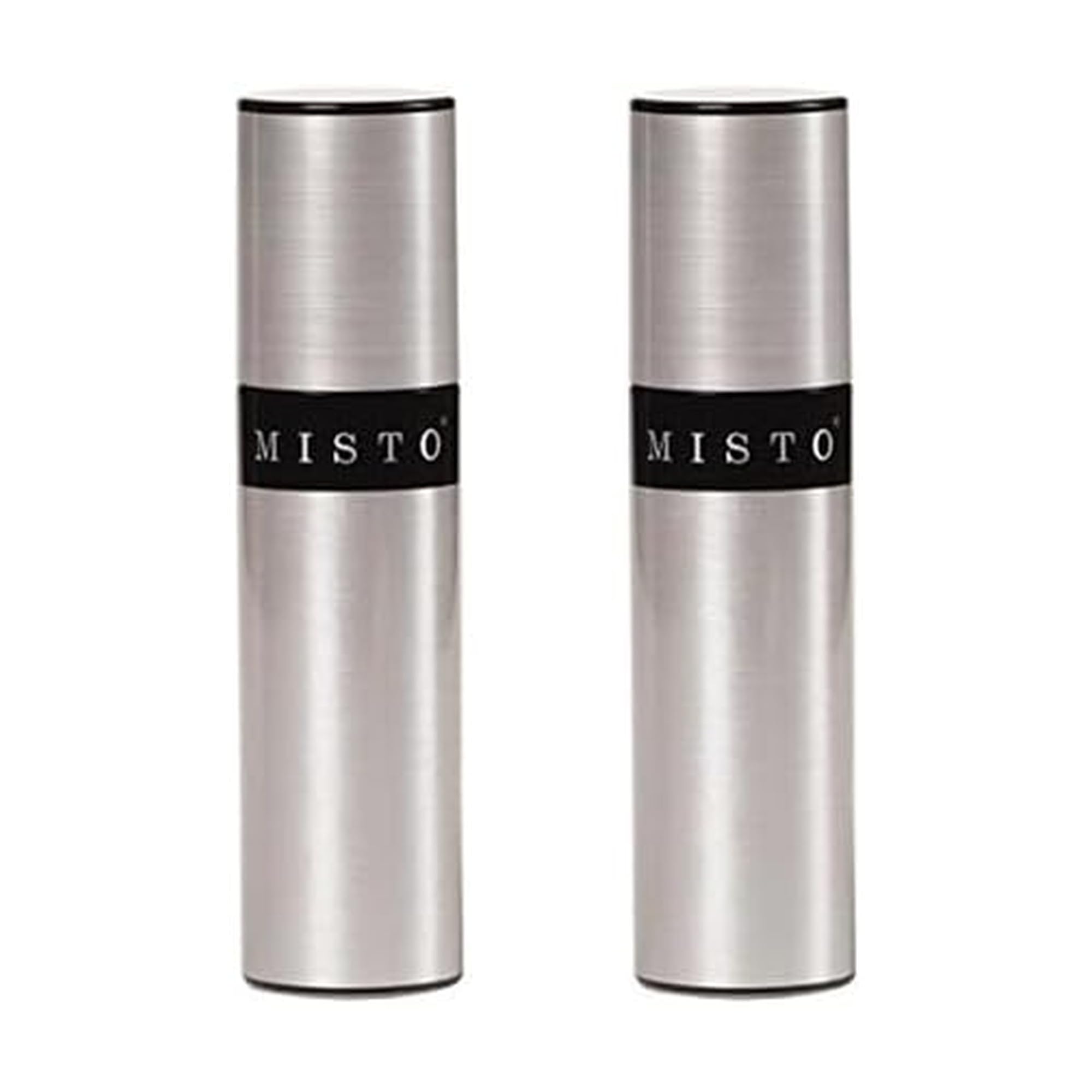 Misto Aluminum Oil Sprayer, Set of 2, Versatile Refillable Aerosol Sprayers for Olive Oil, Vinegar, Lemon Juice, Dressings, and 