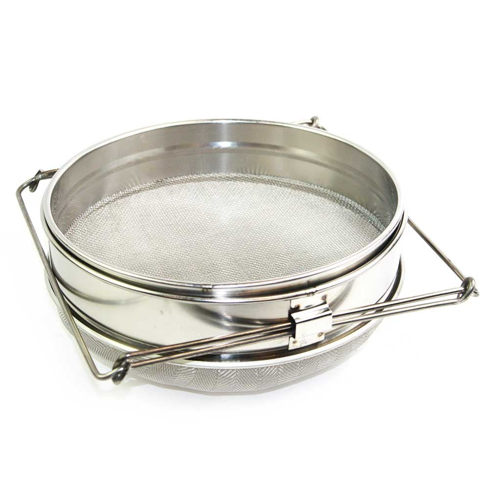 Goodland Bee Supply Food Grade 304 Double Sieve Stainless Steel Bucket Top Honey Strainer, Filter For Honey Processing/Extractio