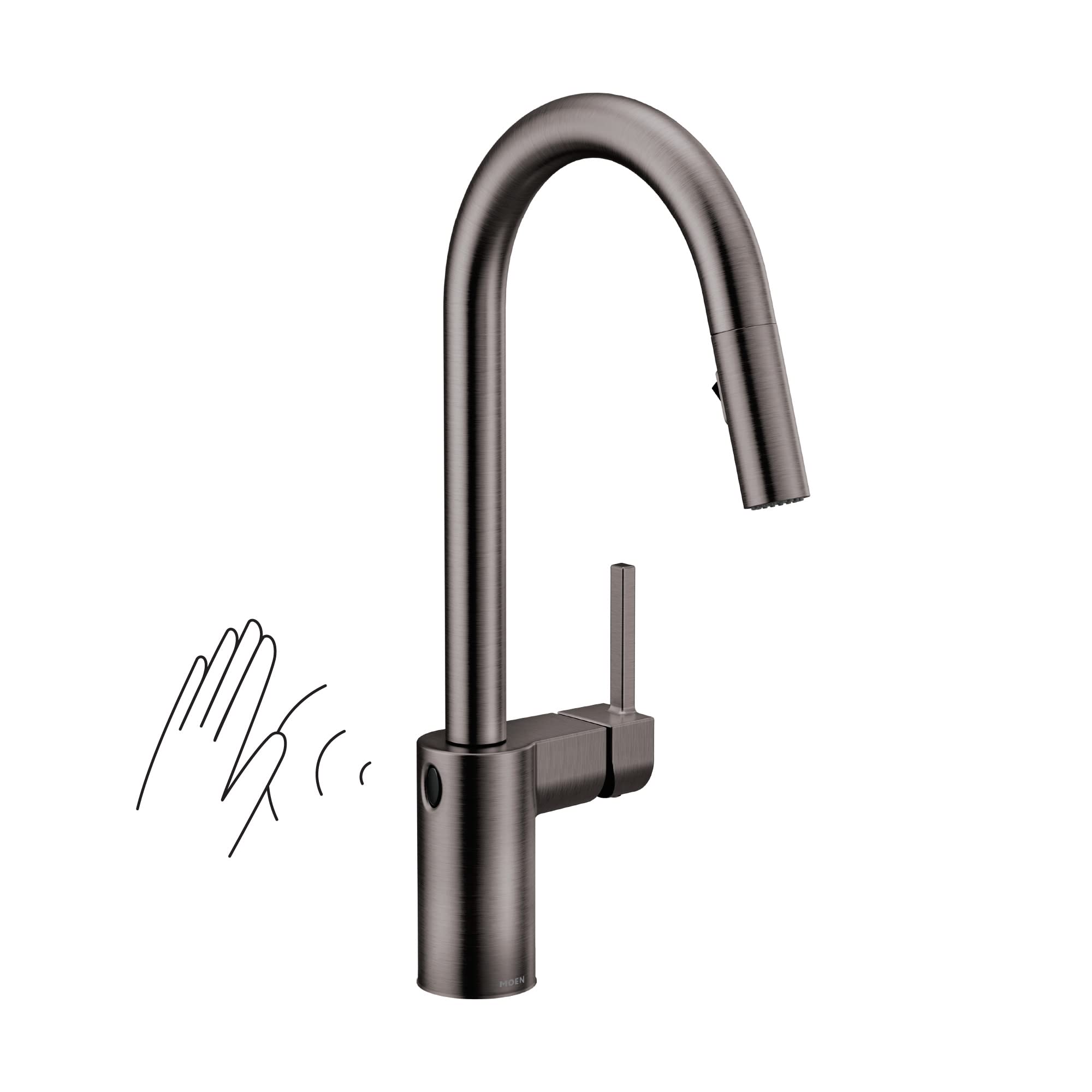 Moen 7565Ewbls Align Motionsense Wave One-Sensor Touchless One-Handle High Arc Modern Pulldown Kitchen Faucet With Reflex, Spot