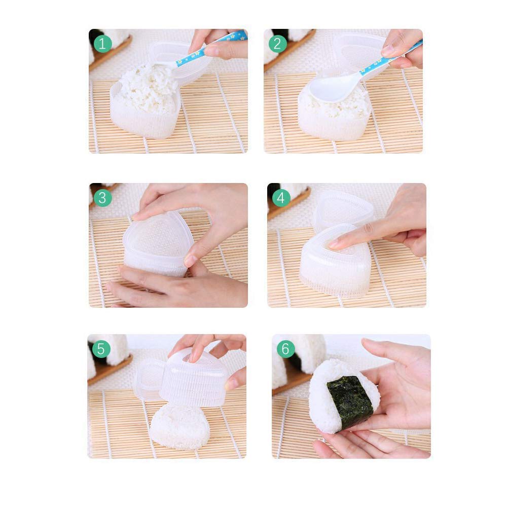 Triangle Sushi Mold Form Sushi Mold Onigiri Rice Mold Diy Tool, White 2 Pcs