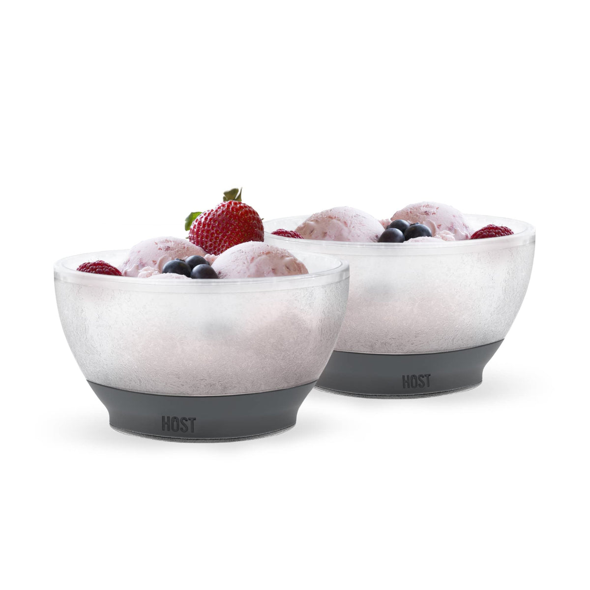 Host Freeze Ice Cream Comfort Silicone Grip Double Walled Insulated Bowl For Cereal, Fruit, Acai, Desserts, Outdoor Party, Kitch