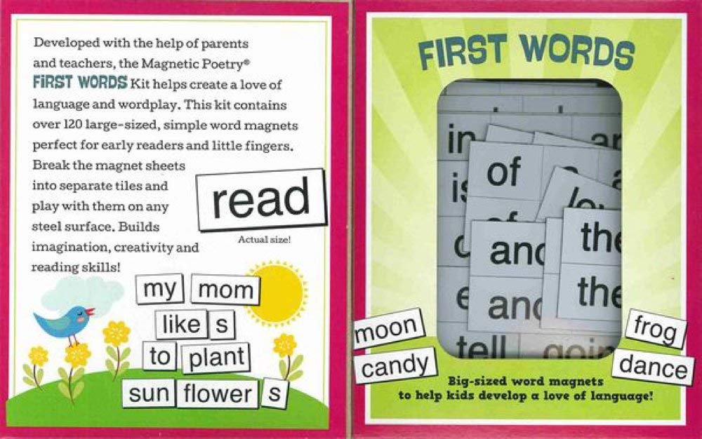 Magnetic Poetry - First Words Kit - Words For Refrigerator - Write Poems And Letters On The Fridge - Made In The Usa