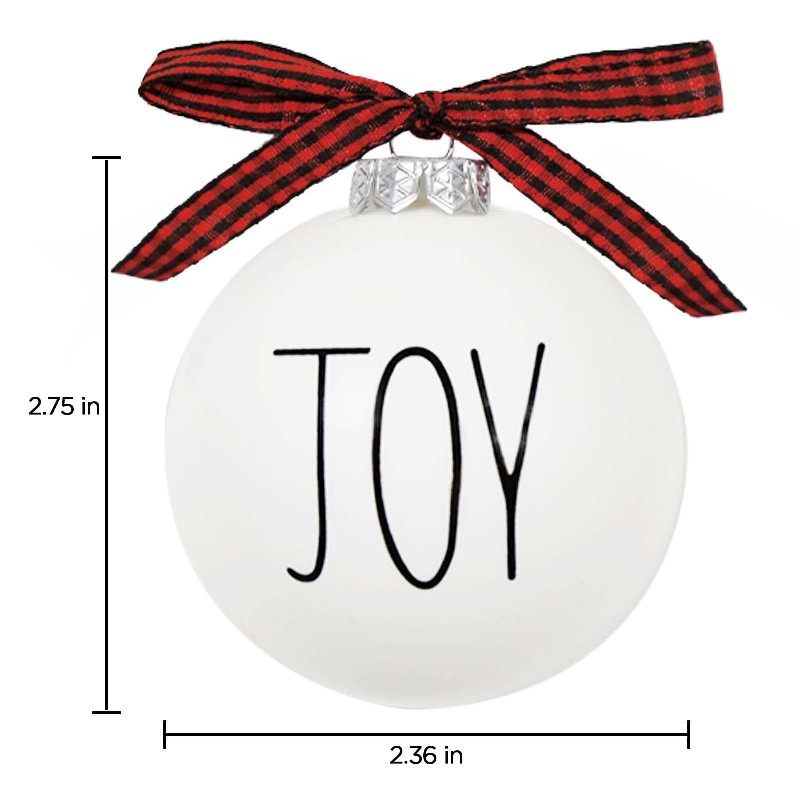 Christmas Ornaments - Set of 12 Shatterproof White Bulbs Adorned with Buffalo Plaid Bows - Rustic Farmhouse Christmas Tree Decor