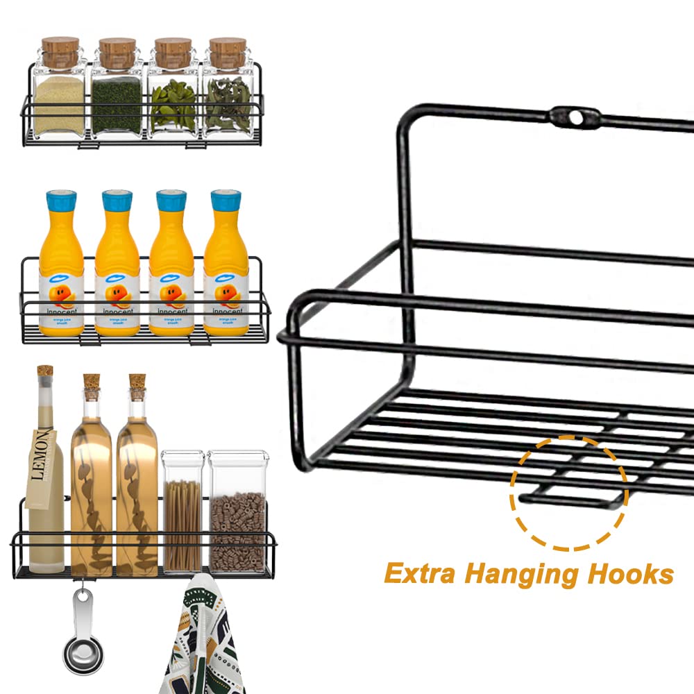 WEJIPP Spice Rack Holders Organizer for Wall Mount,Hanging Spice Shelf Storage Racks Seasoning Organizer Extra Storage for Kitch