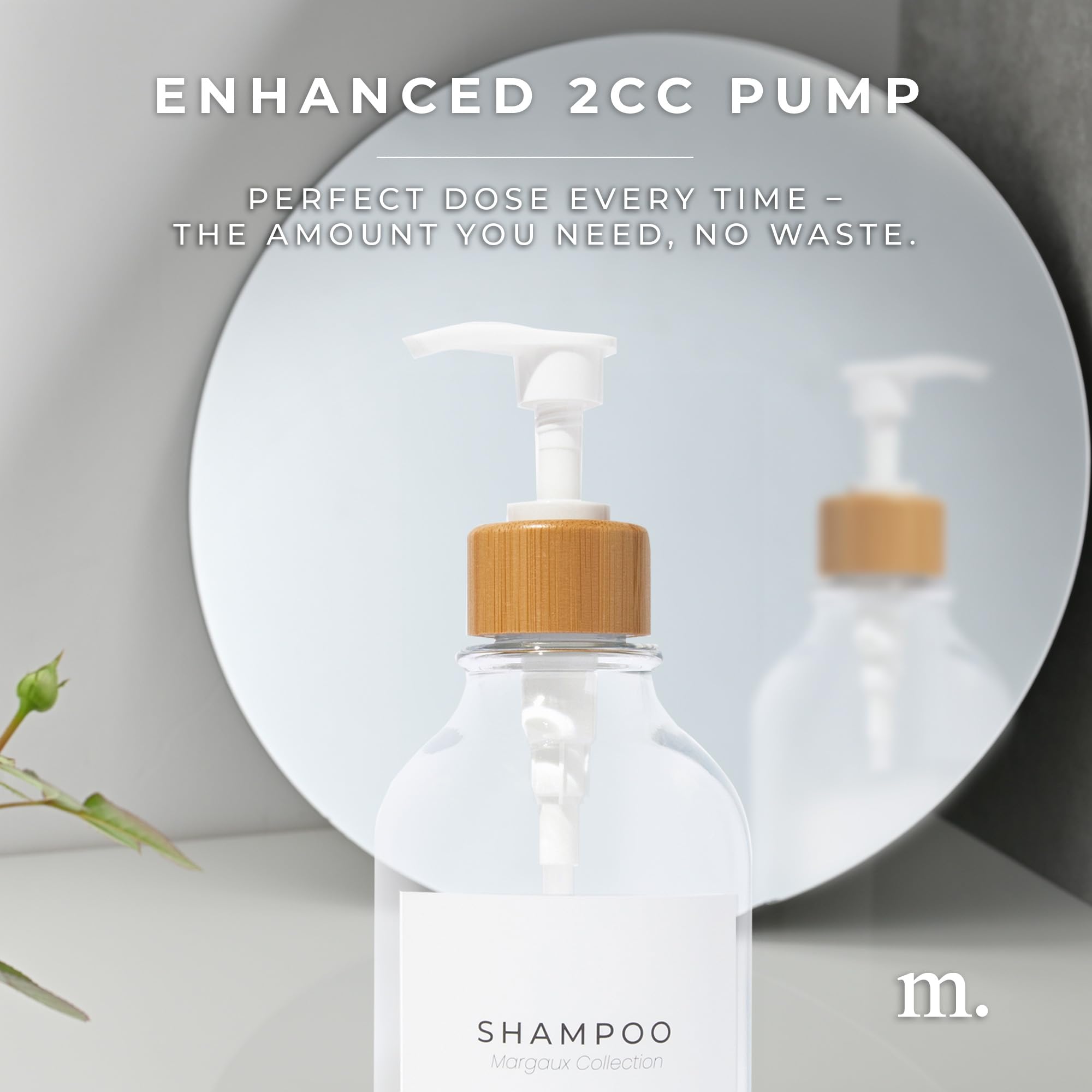 Maisonovo Kitchen Soap Dispenser Set - Plastic Soap Dispenser With Pump - Clear Bamboo White Pump 16.9 Fl Oz - Bathroom Soap Dis