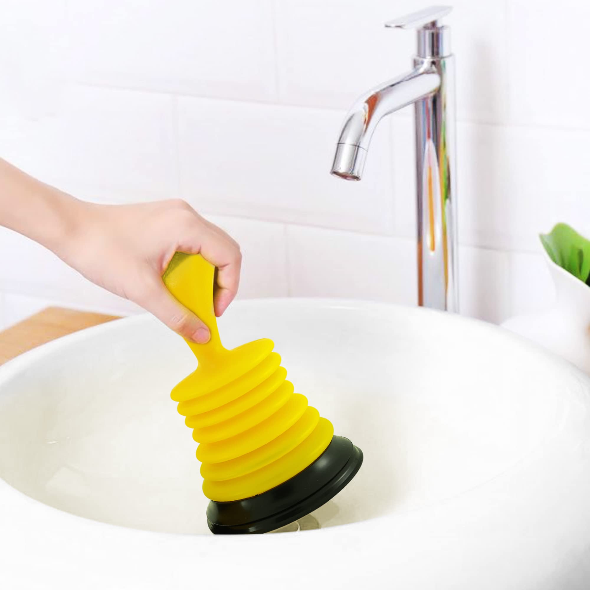 Meadow Lane Mini Drain Unclogger (7-in) Powerful Suction Plunger for Sink  Kitchen & Bath - Commercial Grade Gasket  Yellow  1-Pack