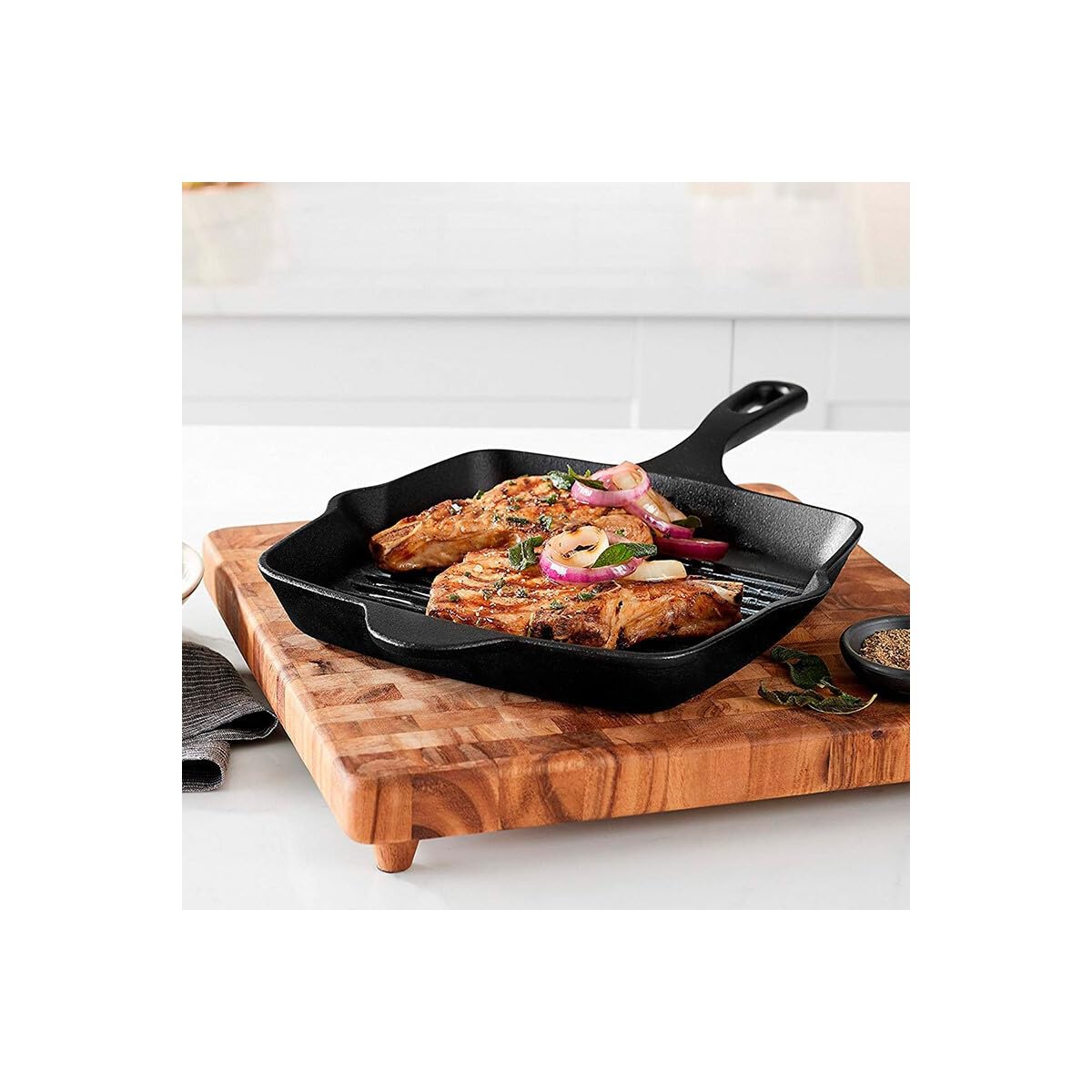 Lodge Cast Iron Grill Pan 26.67 Cm / 26.67 Cm, Cast Iron, Black, 26.7 Cm (10.5 Inches)