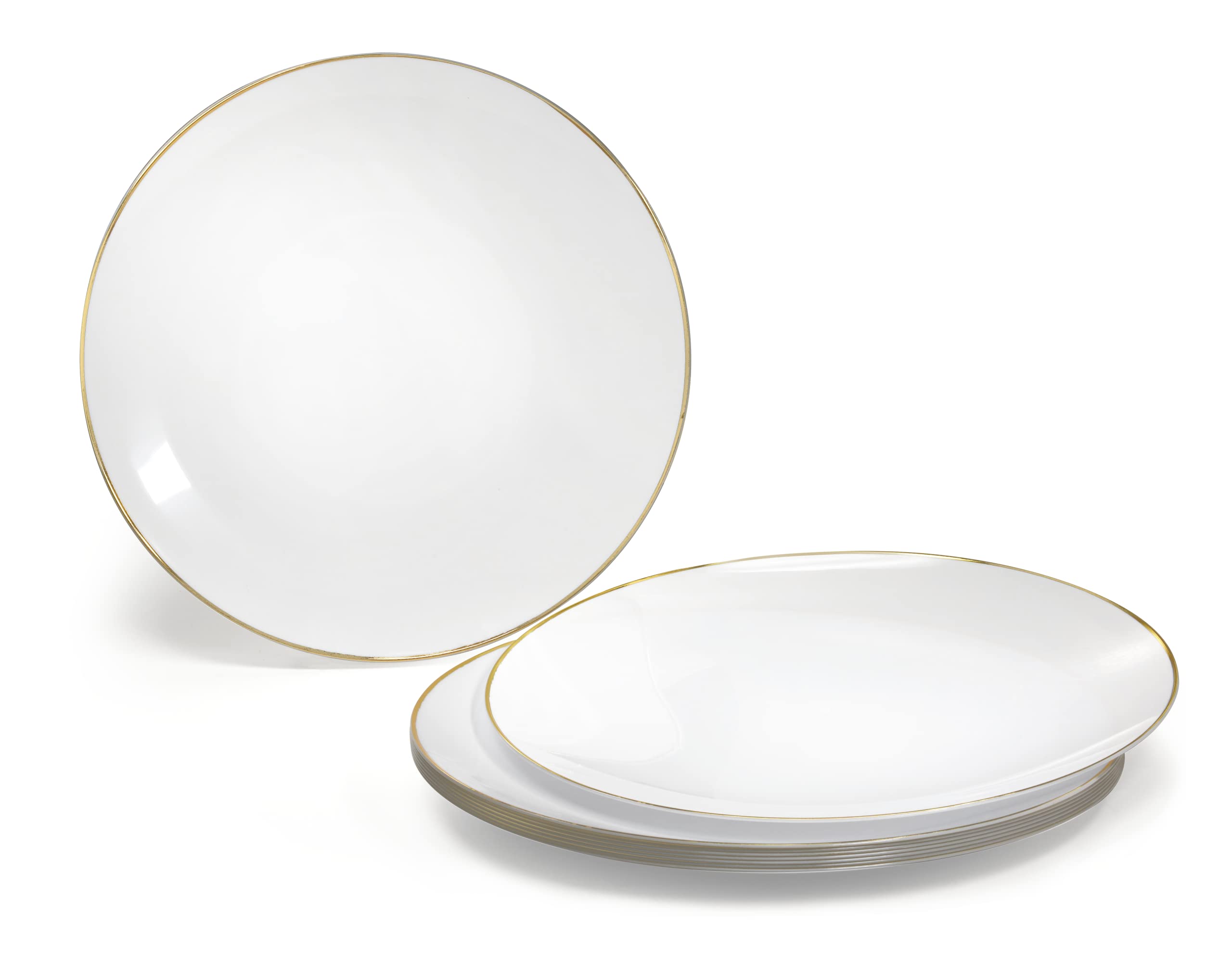 ' OCCASIONS '' 960pcs set (120 Guests)-Wedding Party Disposable Plastic Plate Set -120 x 10.25'' + 120 x 7.5'' + Silverware + Cups + Napkins (Bali in White & Gold)