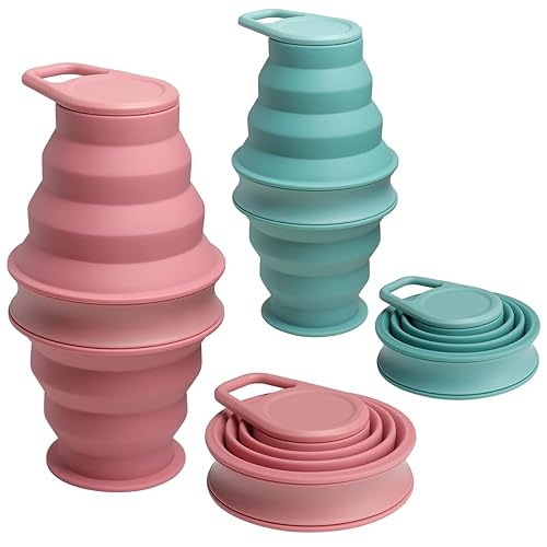 Opard Collapsible Water Bottles 17 Oz BPA Free Leak Proof Foldable Silicone Bottle with Anti-Collapse Ring for Travel Camping Hiking Running Sport