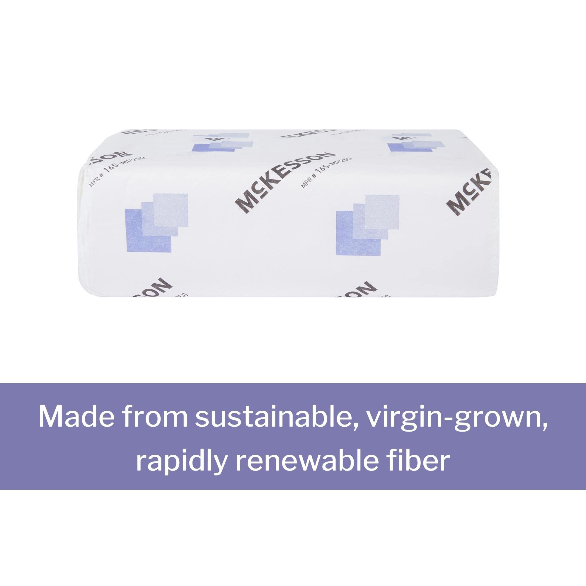 Mckesson Multi-Fold Paper Towels For Bathroom Or Kitchen, 1-Ply, White, 9.06 In X 9.45 In, 250 Towels, 1 Pack